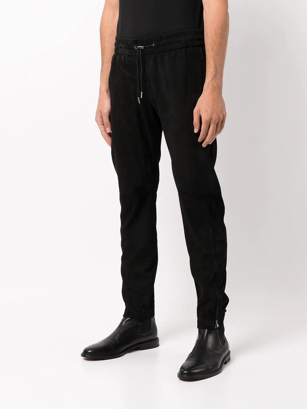 tapered suede track trousers - 3