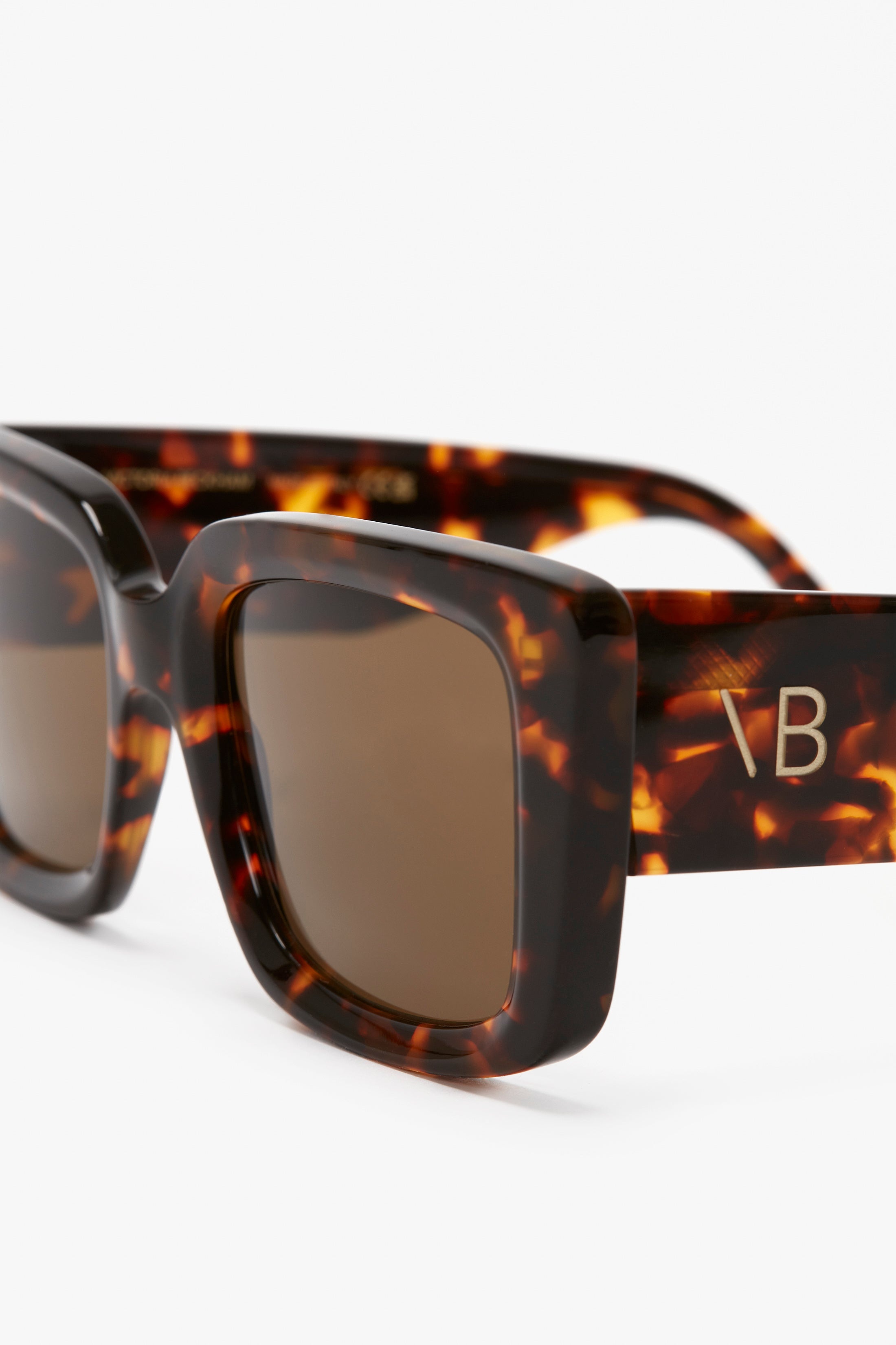 VB Monogram Detail Sunglasses in Dark Havana - 5