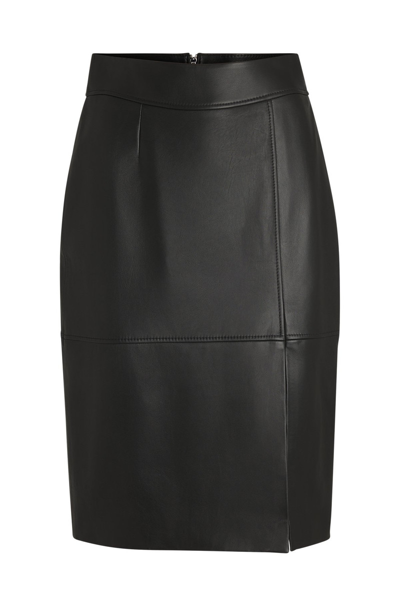 SLIM-FIT PENCIL SKIRT IN GRAINED LEATHER 1