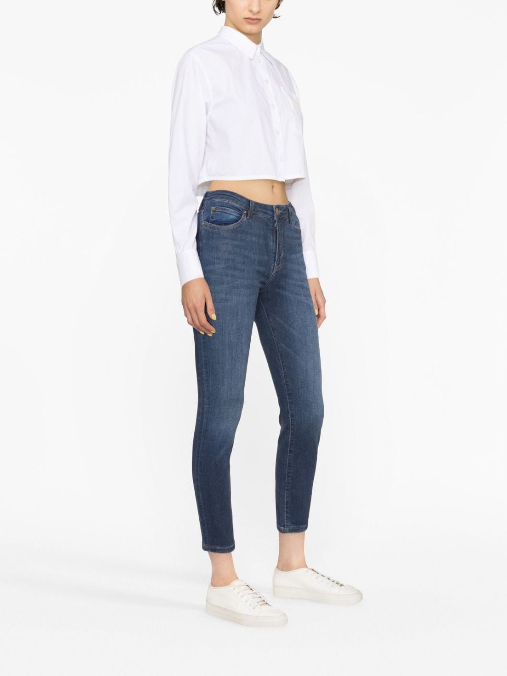 mid-rise cropped jeans - 4