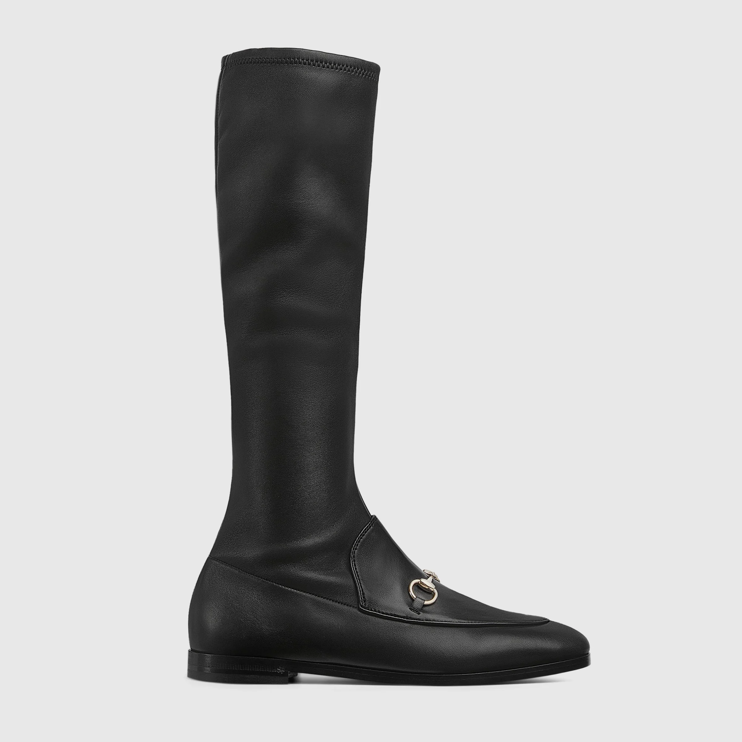 Gucci Jordaan Horsebit Stretch Leather Boots - 1