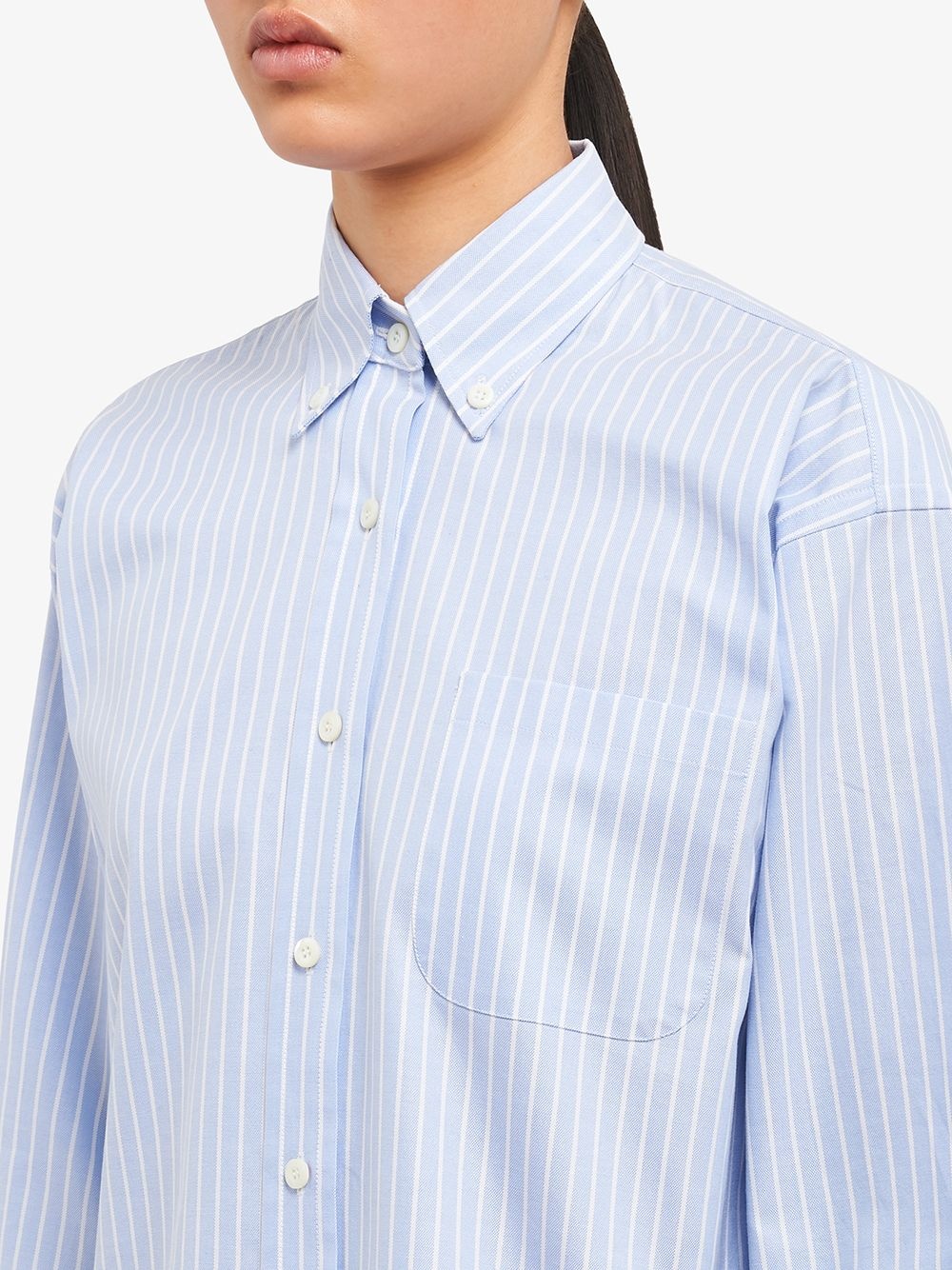 striped high low hem shirt - 5