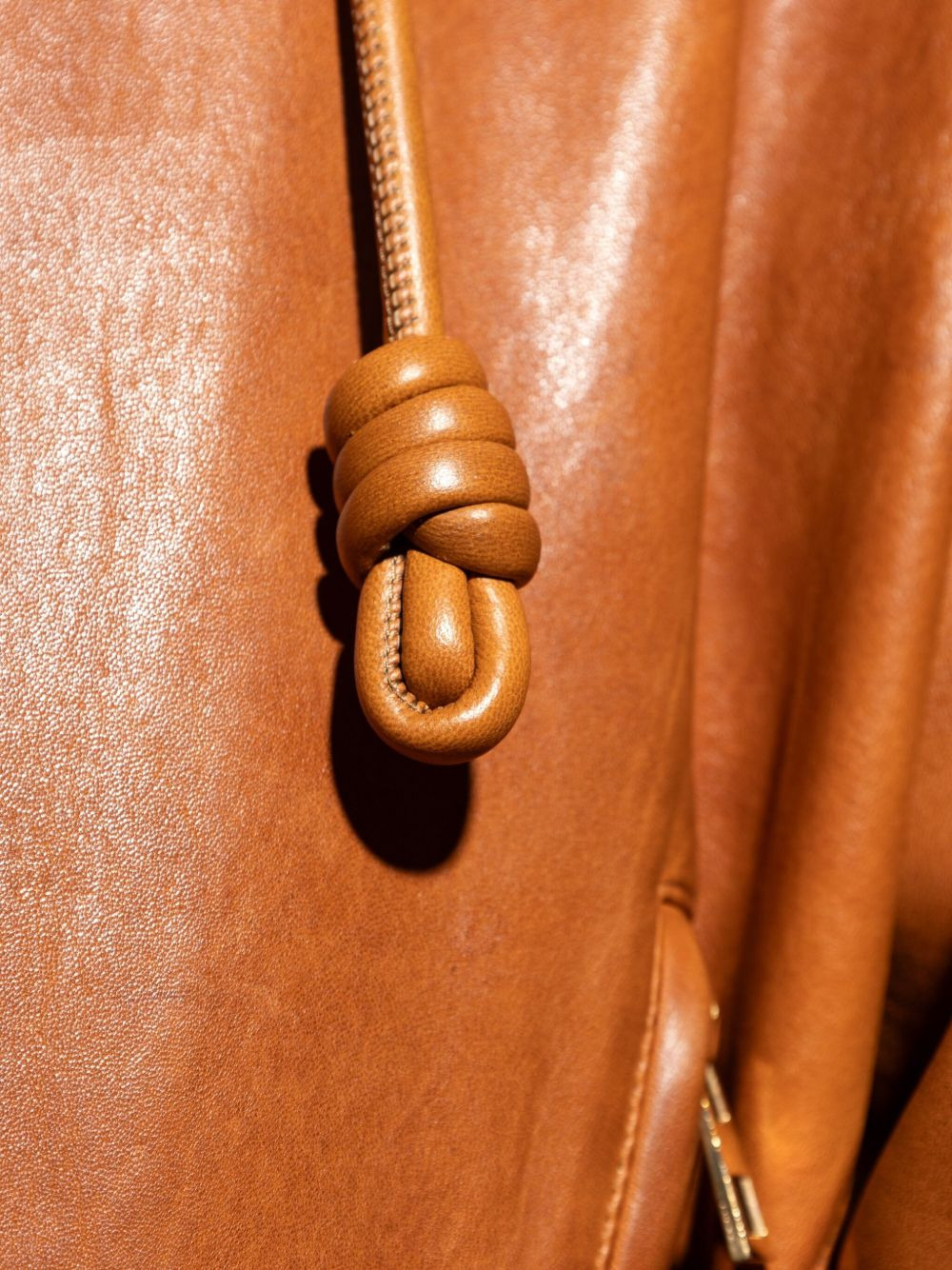 hooded leather jacket - 5