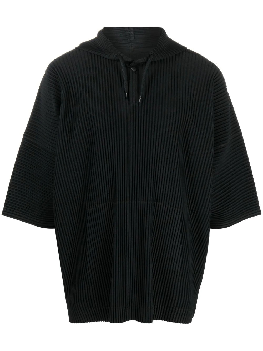 pleated pullover hoodie - 1