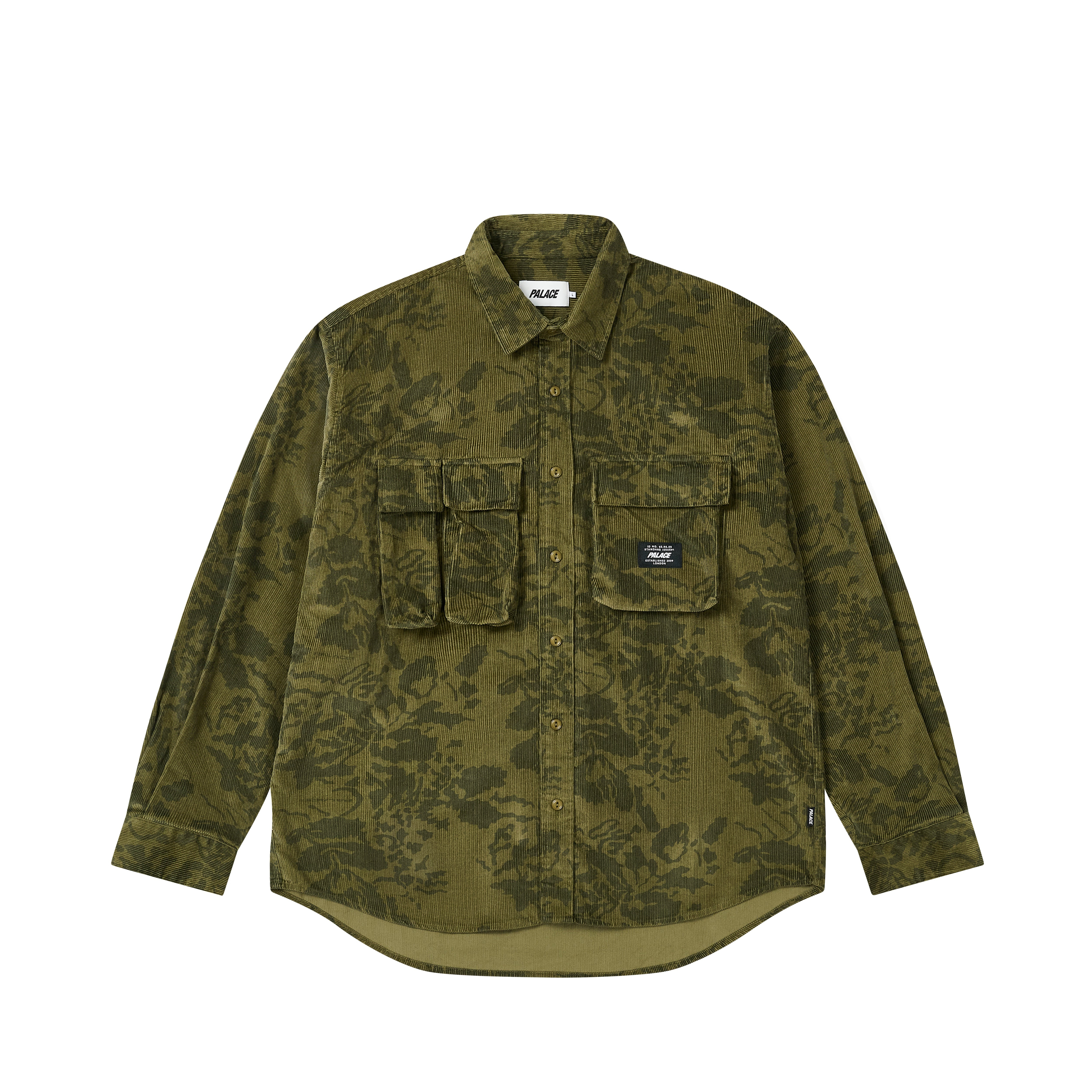 DOUBLE POCKET CORD OVERSHIRT FLORAL - 1