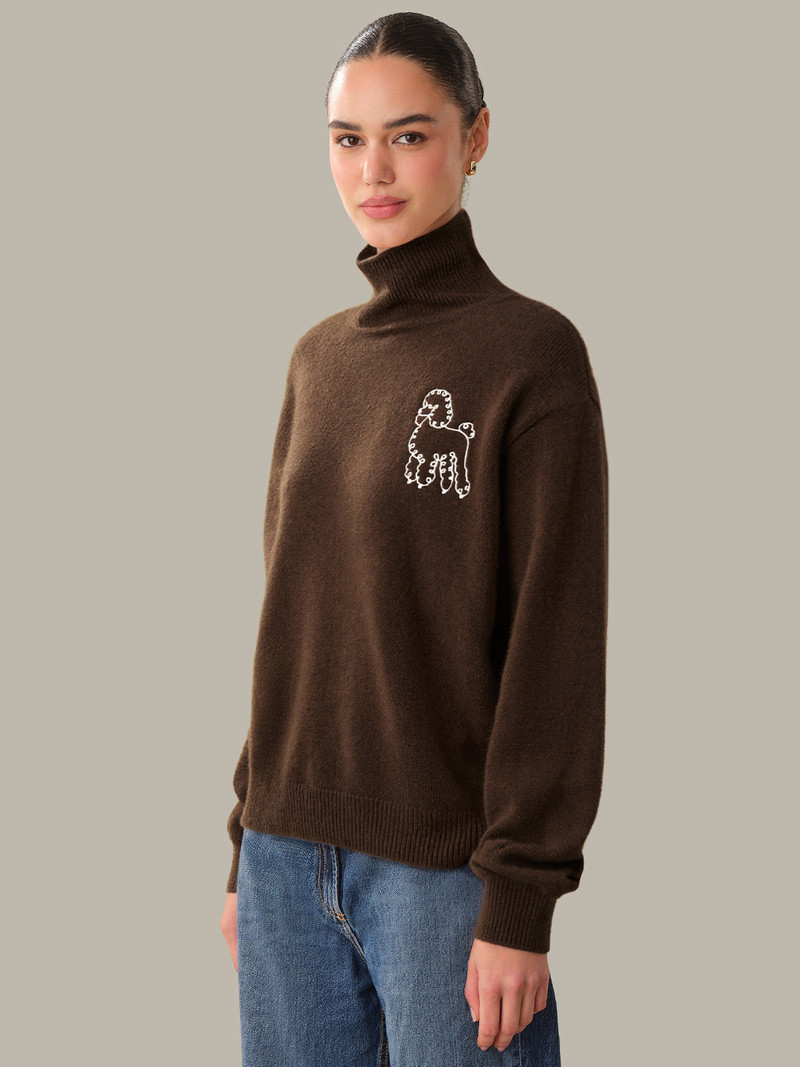 525 america Callie: 100% Cashmere Poodle Turtleneck outlook