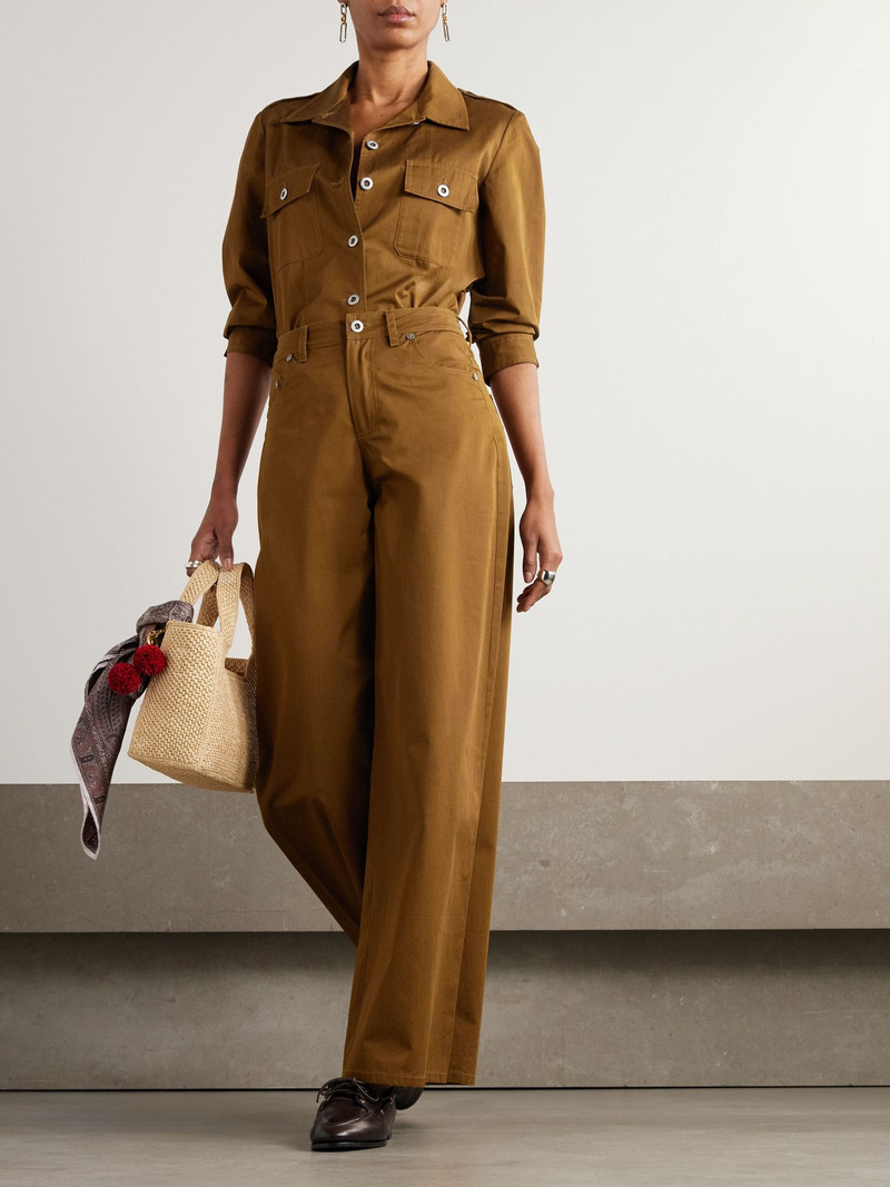EMPORIO SIRENUSE Nadia silk-twill wide-leg pants Brown outlook