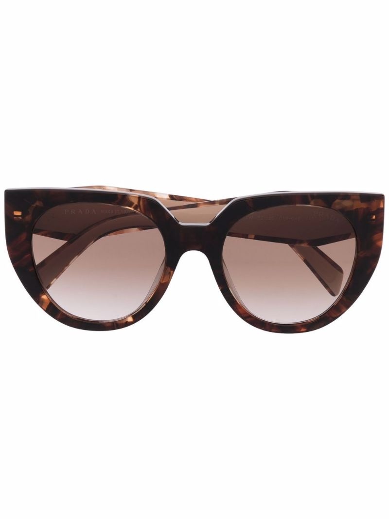 tortoiseshell logo-lettering sunglasses - 1