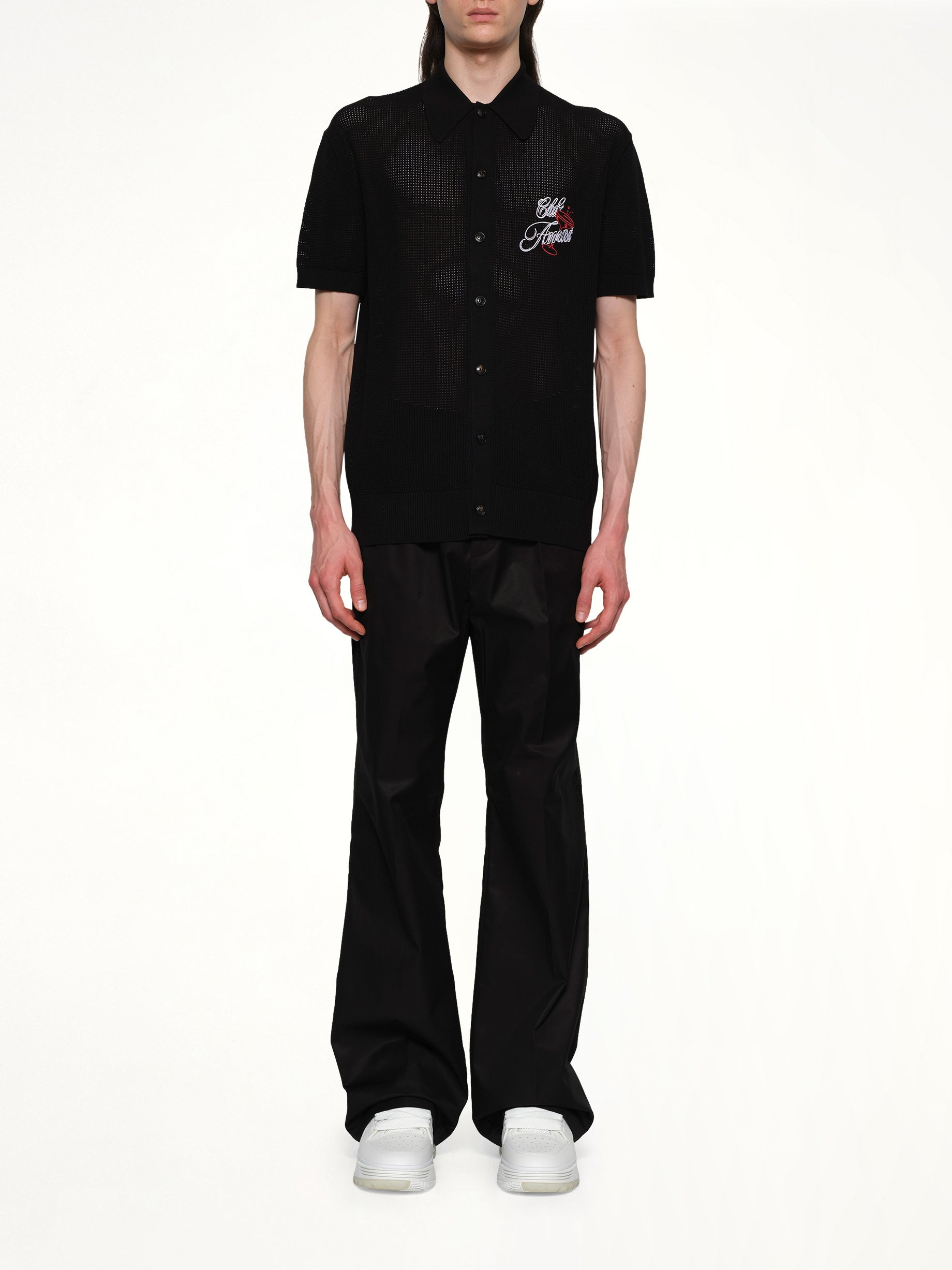 Club Amiri Crochet Shirt in Black - 7