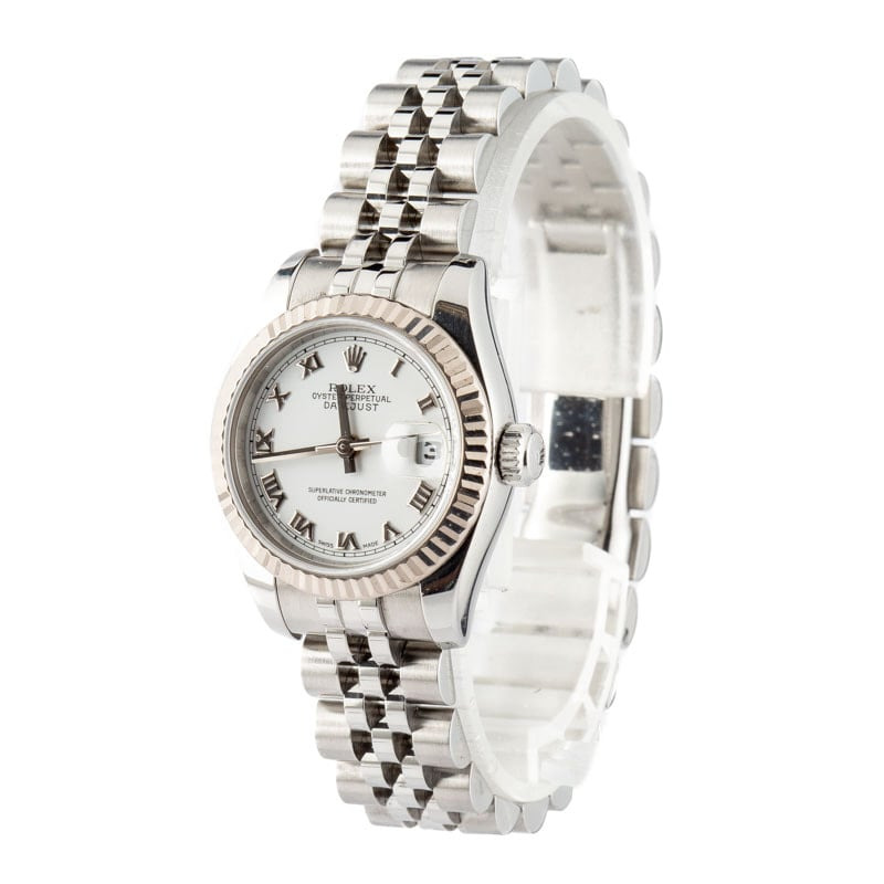 Used Rolex Datejust 179174 White Roman Dial - 2