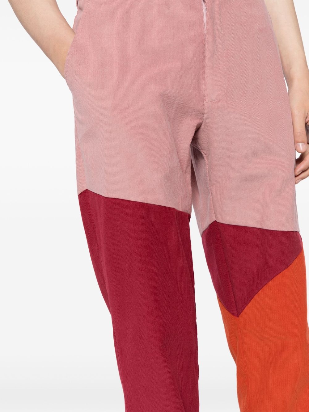 colour-block corduroy trousers - 5
