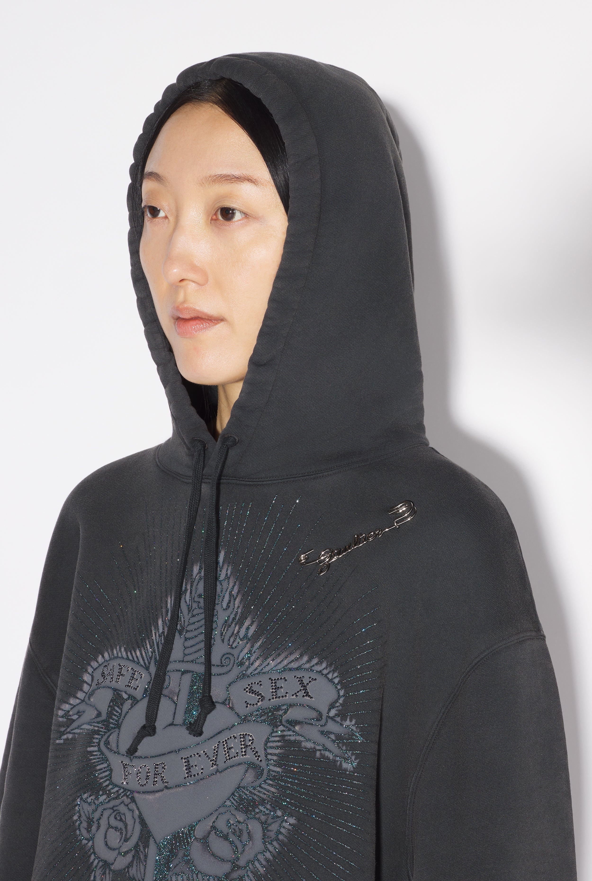 THE TATTOO SAFE SEX BLACK HOODED SWEATSHIRT - 6