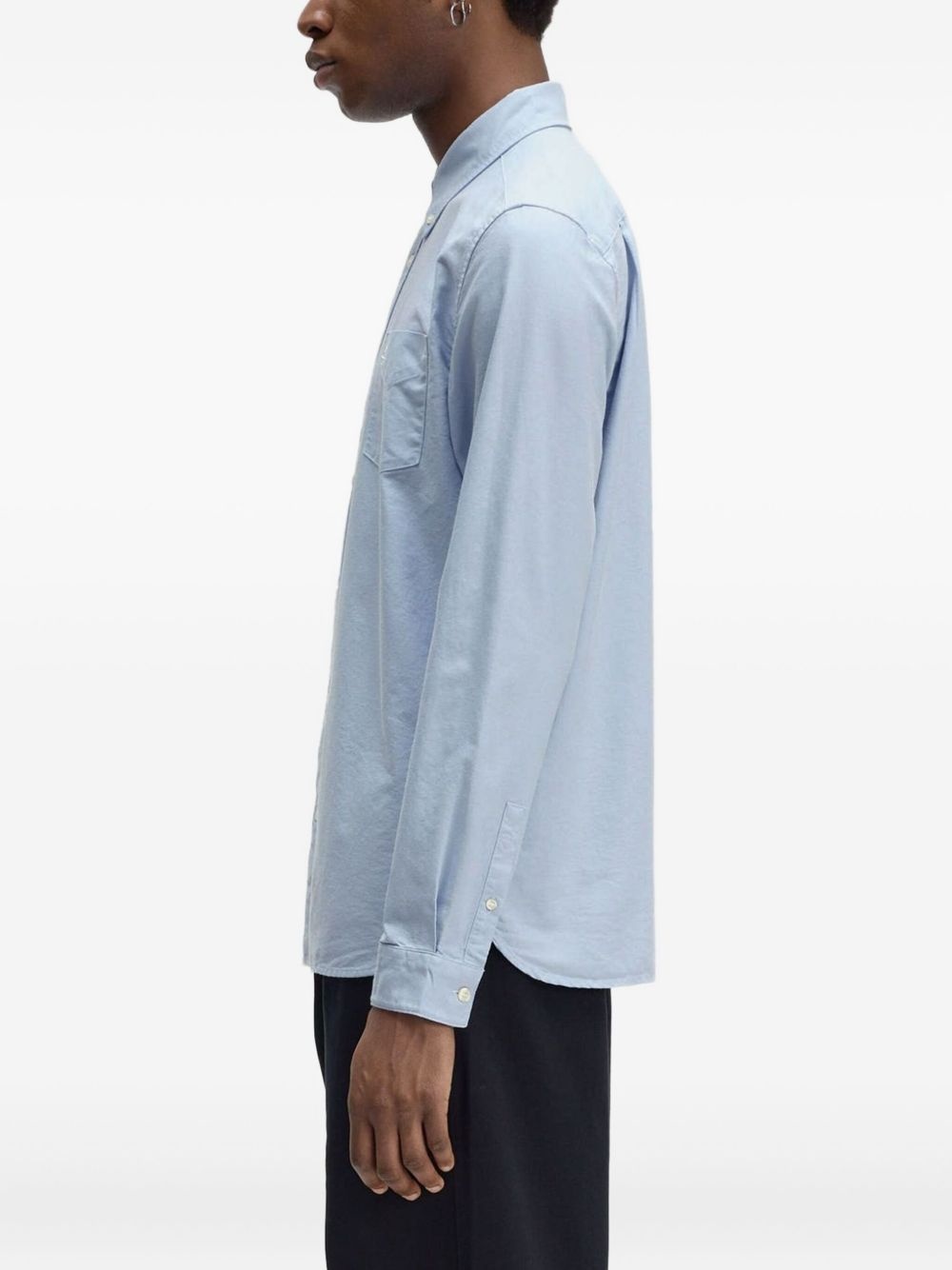 logo-embroidered button-down shirt - 3