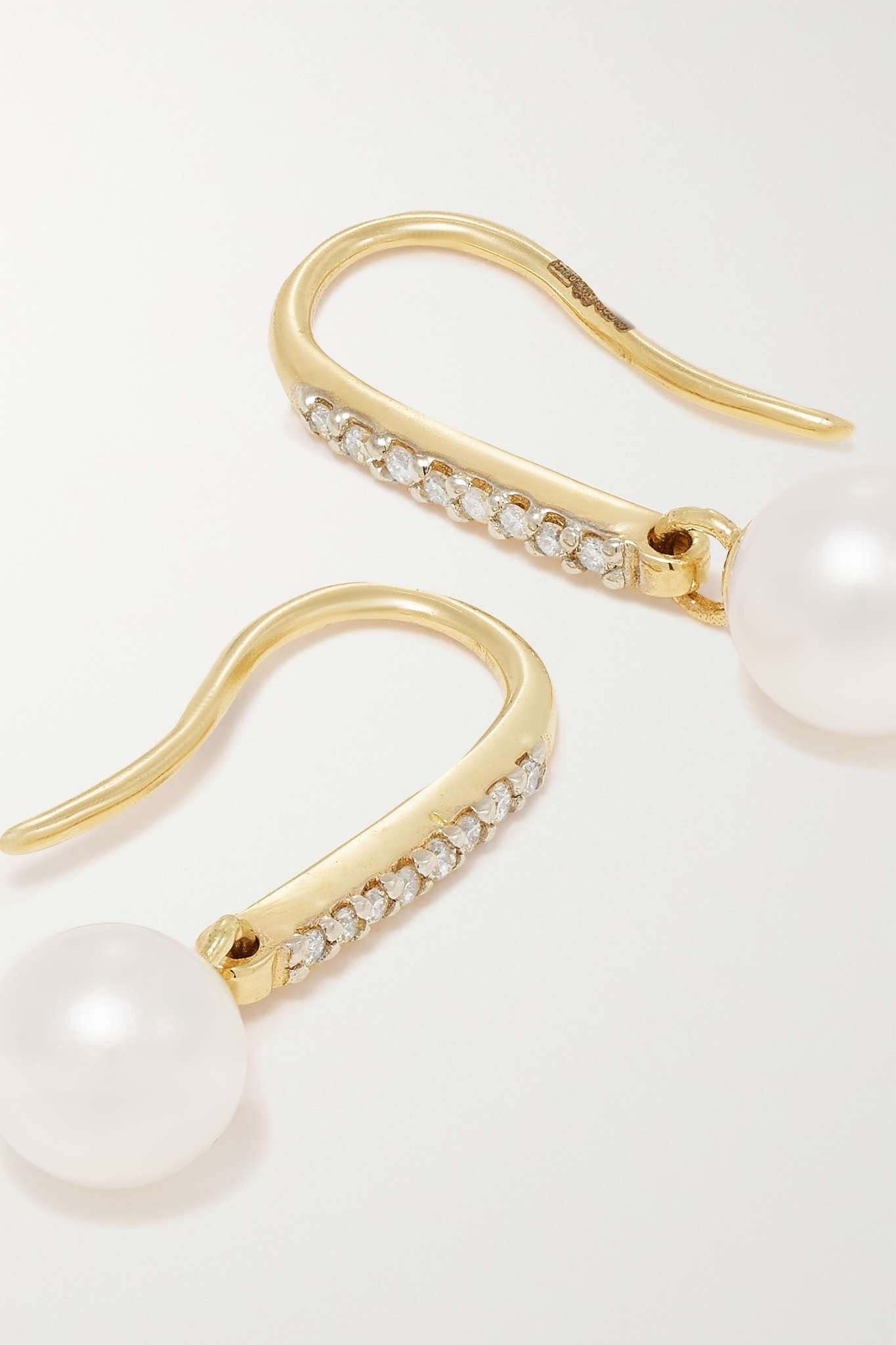 14-karat gold, pearl and diamond earrings - 4