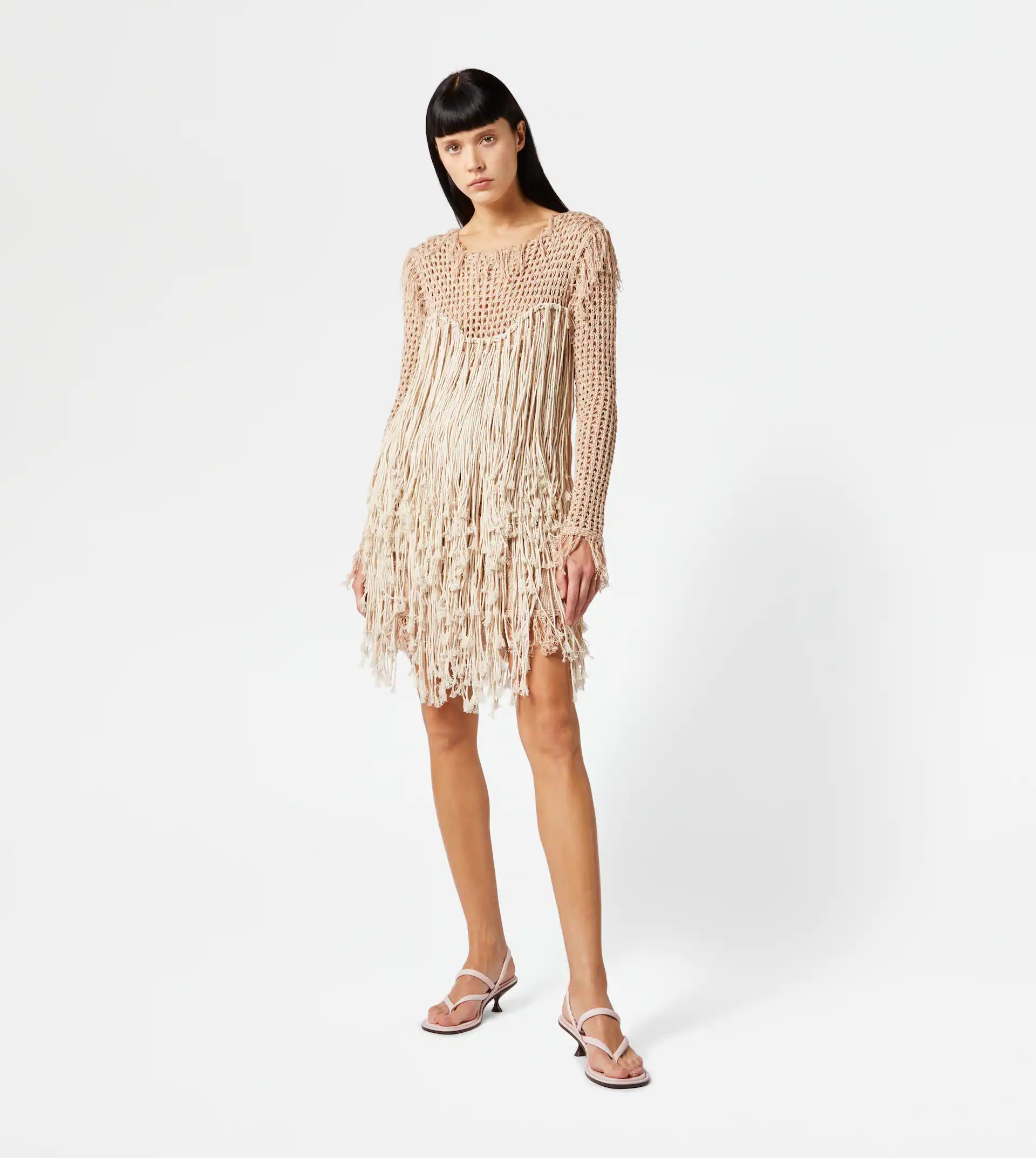 FRINGED DRESS - BEIGE - 2