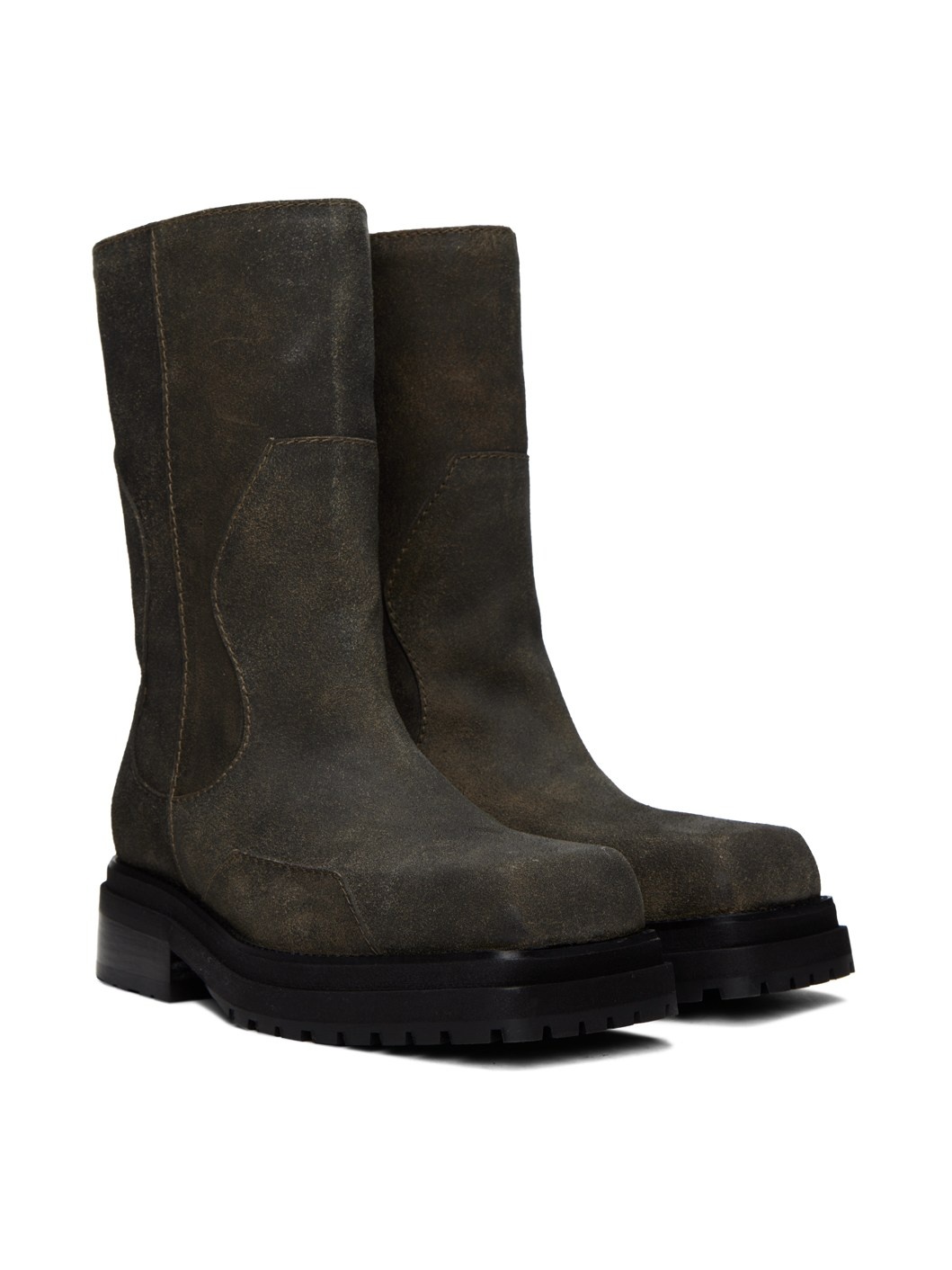 Brown Stacked Boots - 4