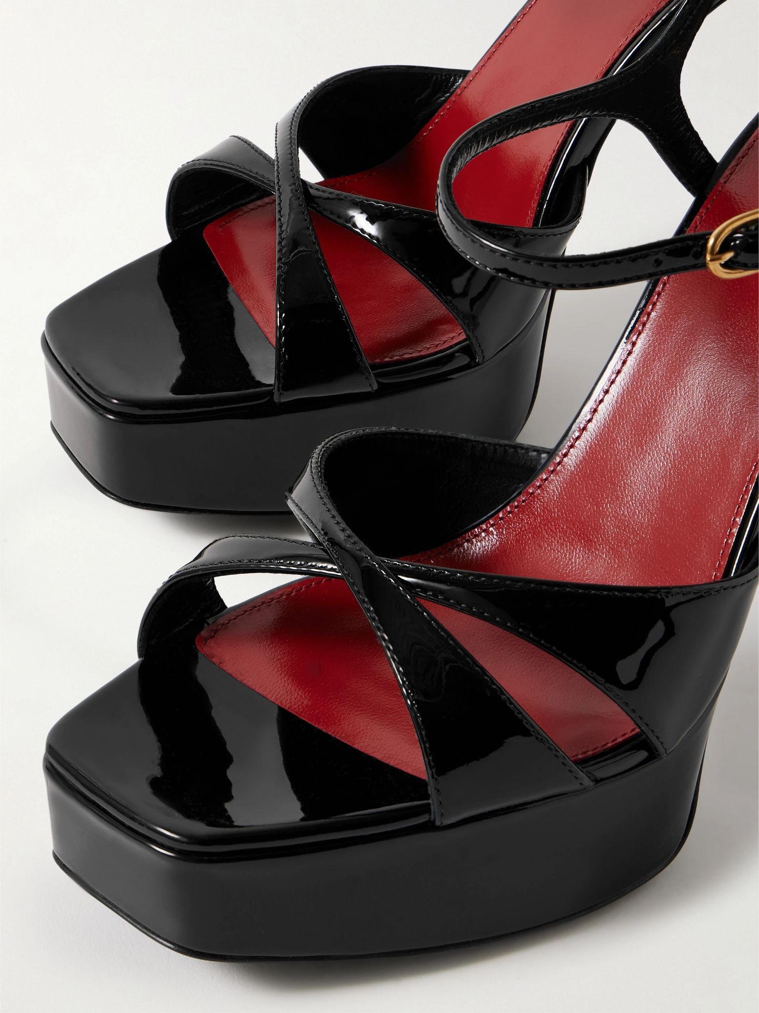 Debbie patent-leather platform sandals Black - 4