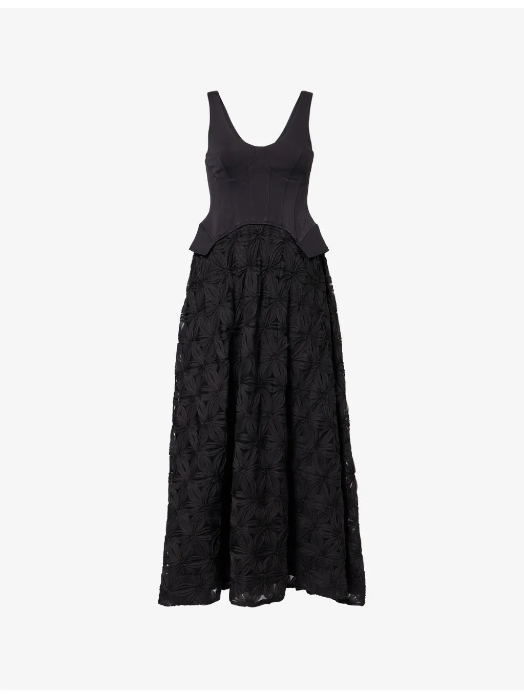 Bryony Structured-Bustier Woven Midi Dress - 1