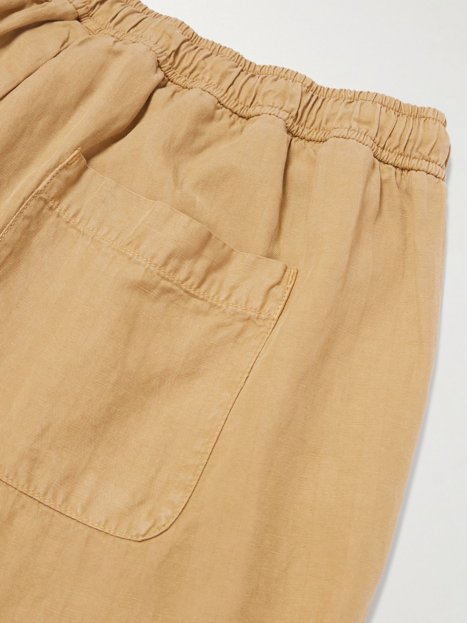 Sergio Straight-Leg Lyocell, Linen and Cotton-Blend Shorts Brown - 5