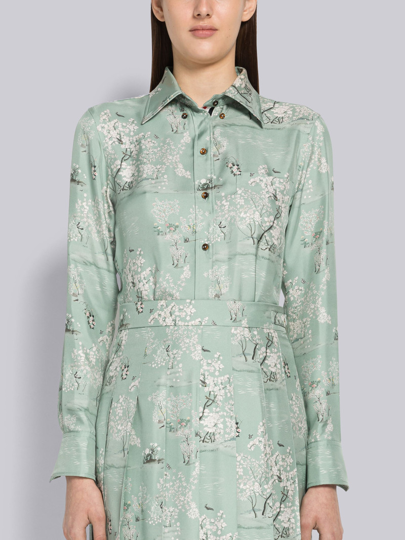 Silk Toile Twill Classic Point Collar Shirt - 1
