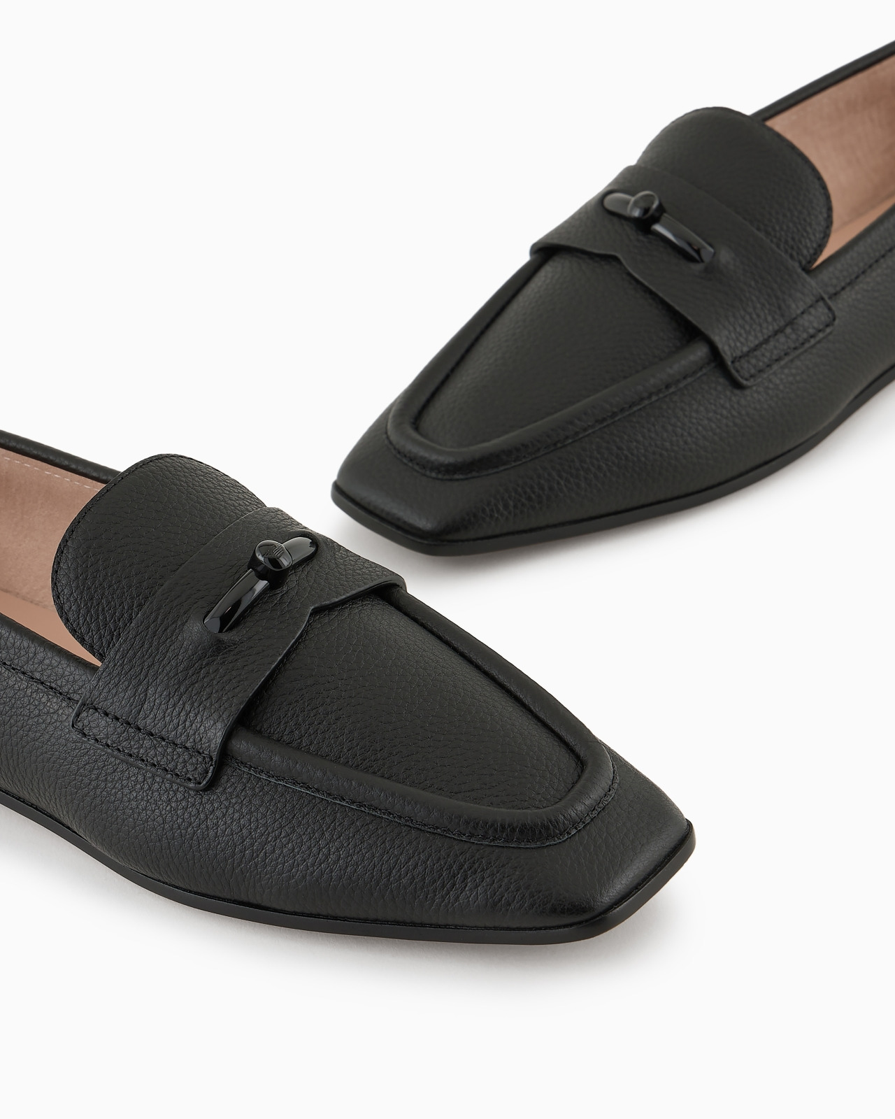 Deer-print leather loafers - 5