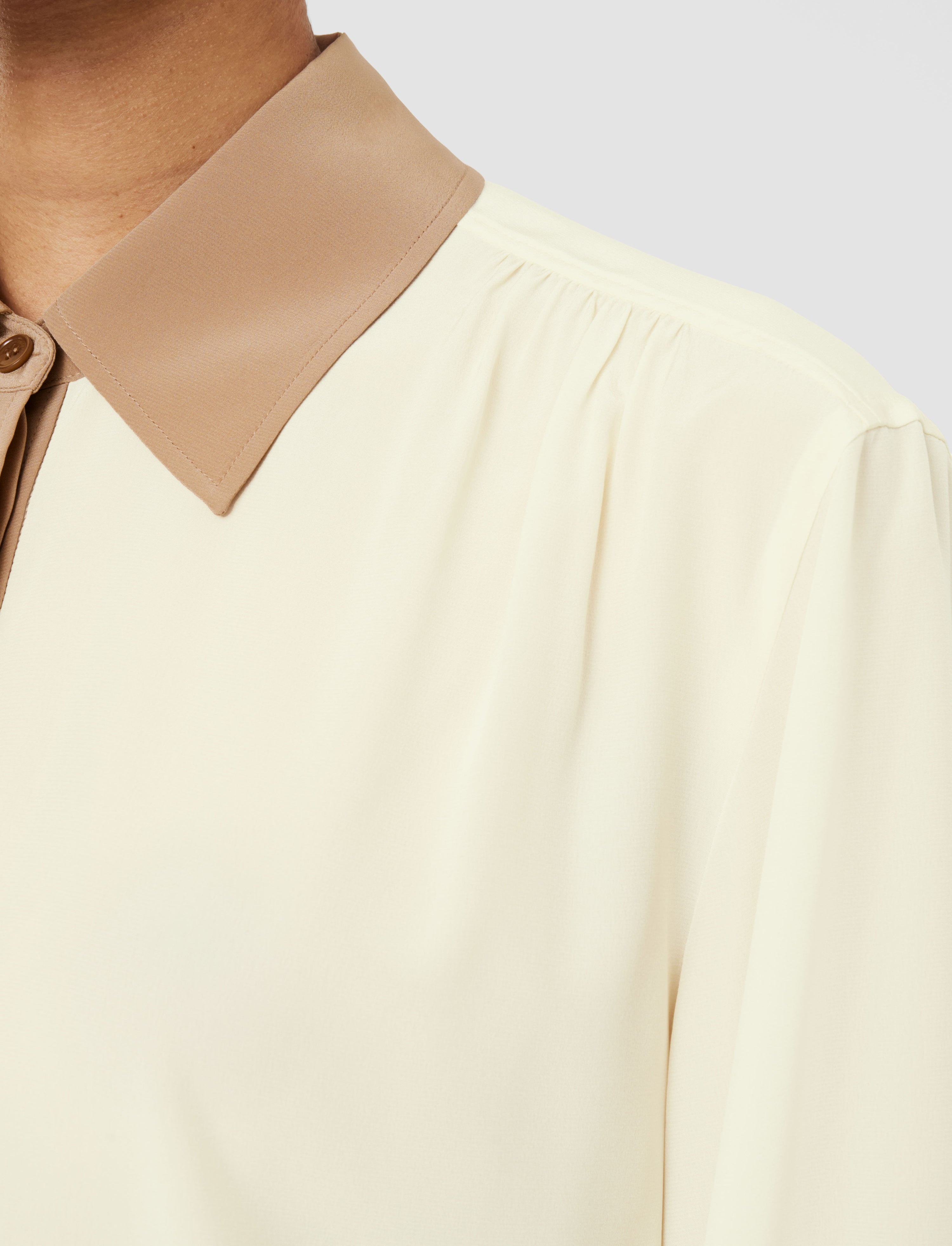 Evora Silk Crepe de Chine Colourblock Blouse - 5