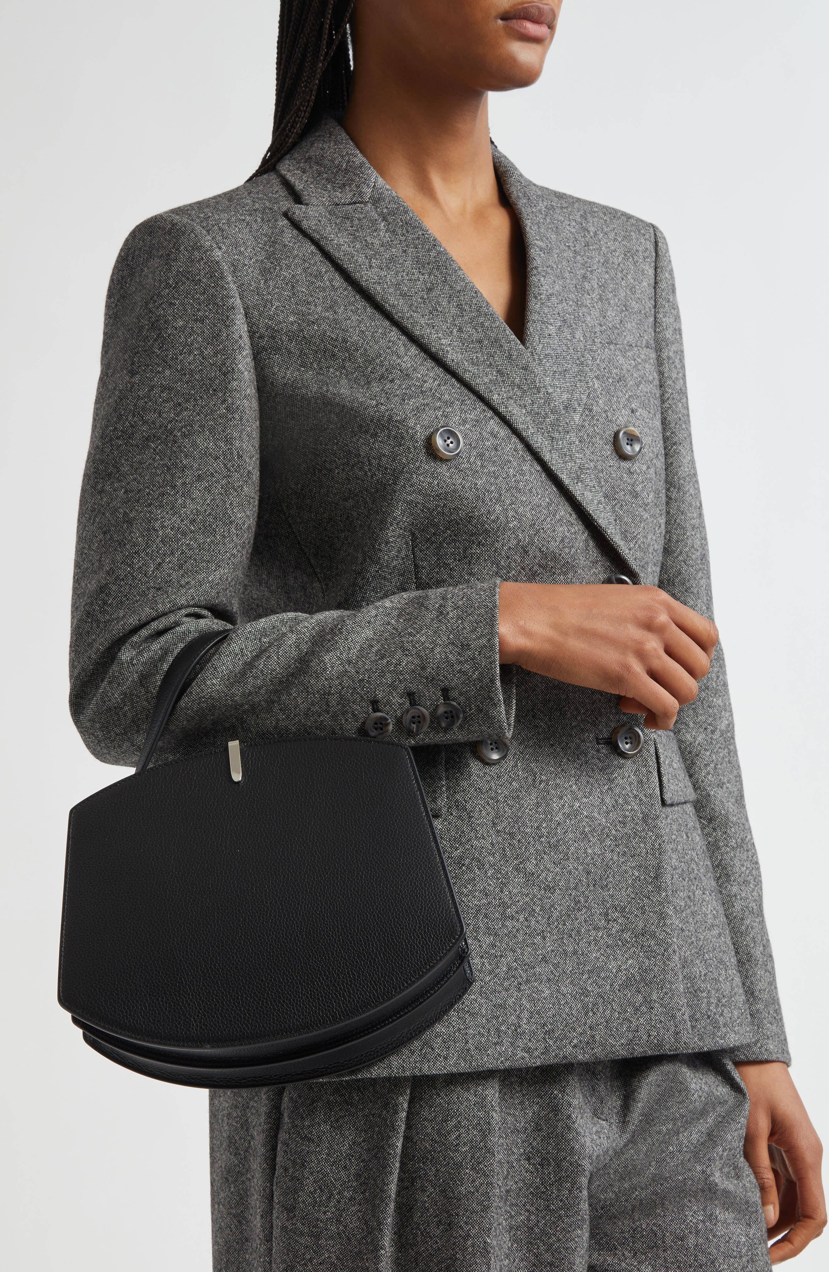 SAVETTE Florence 25 Leather Top Handle Bag in Black at Nordstrom - 2