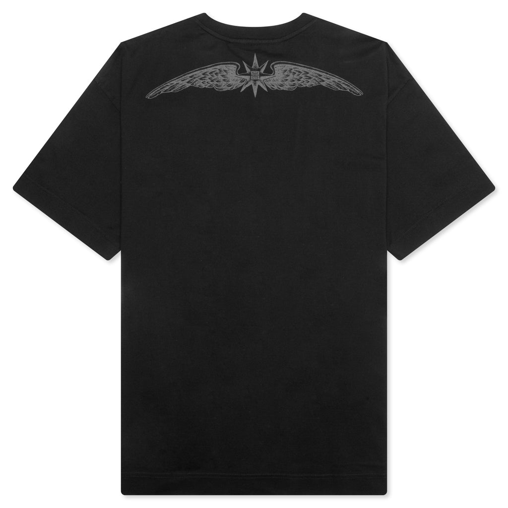 WINGS COTTON T-SHIRT - BLACK - 2