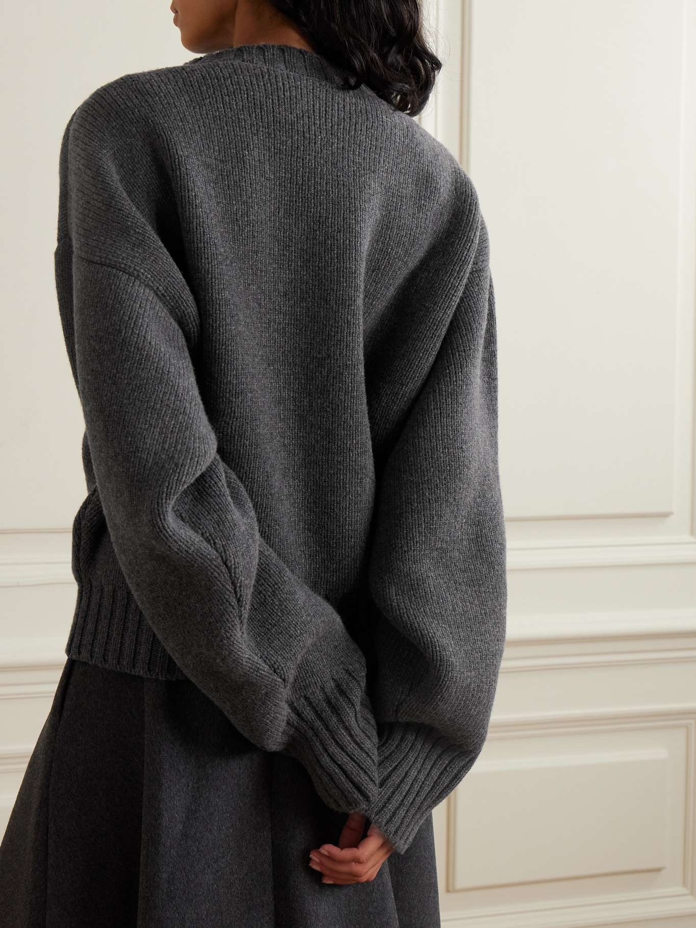 Oversized ribbed wool sweater - 3