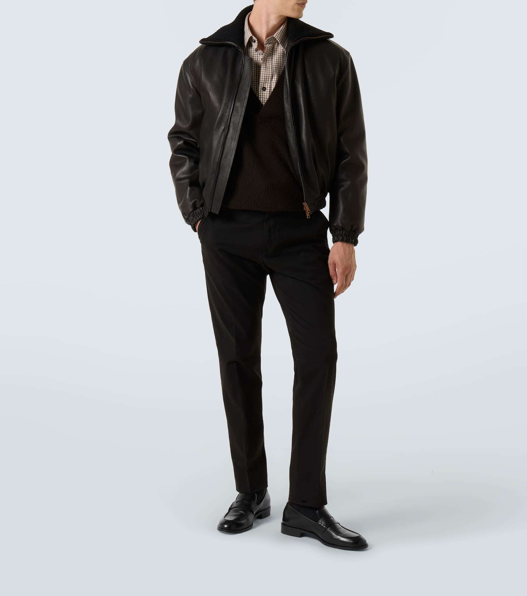 Cotton-blend slim pants - 2