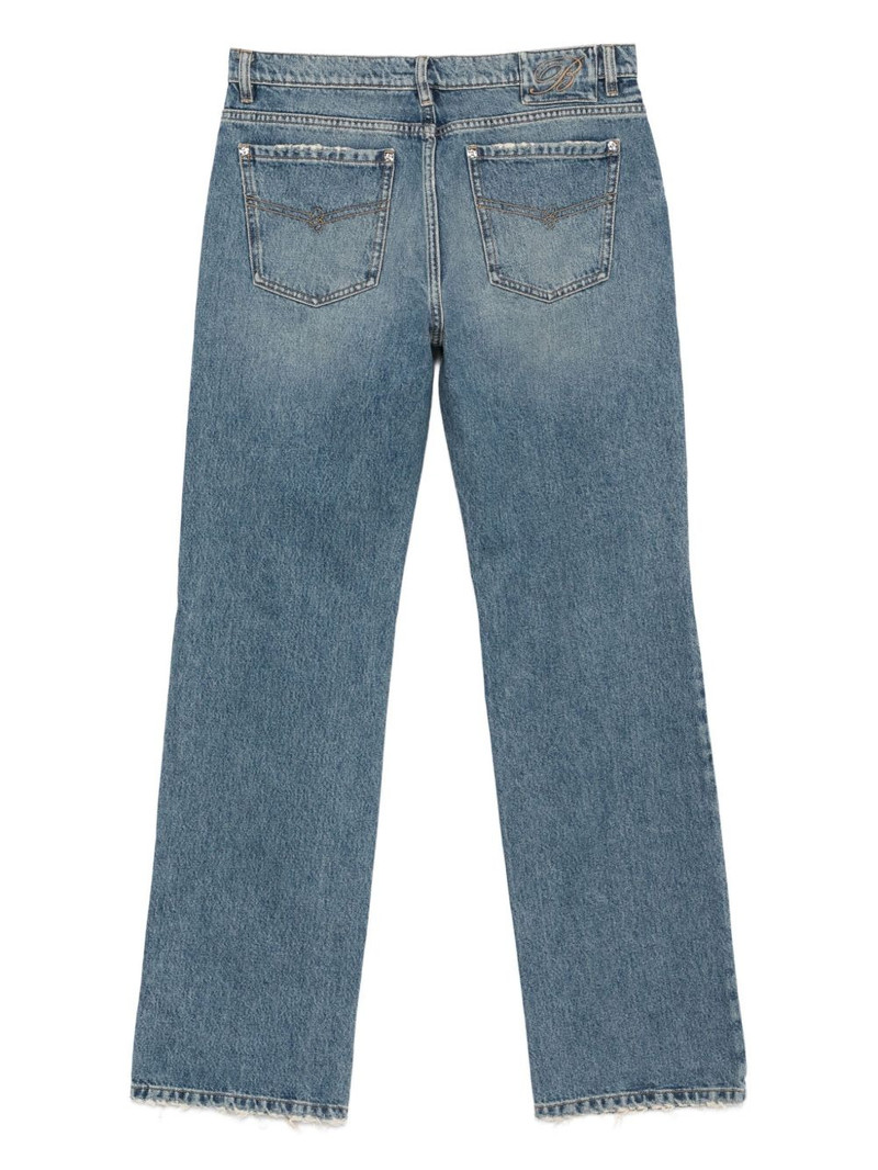 Blumarine frayed-hem jeans outlook