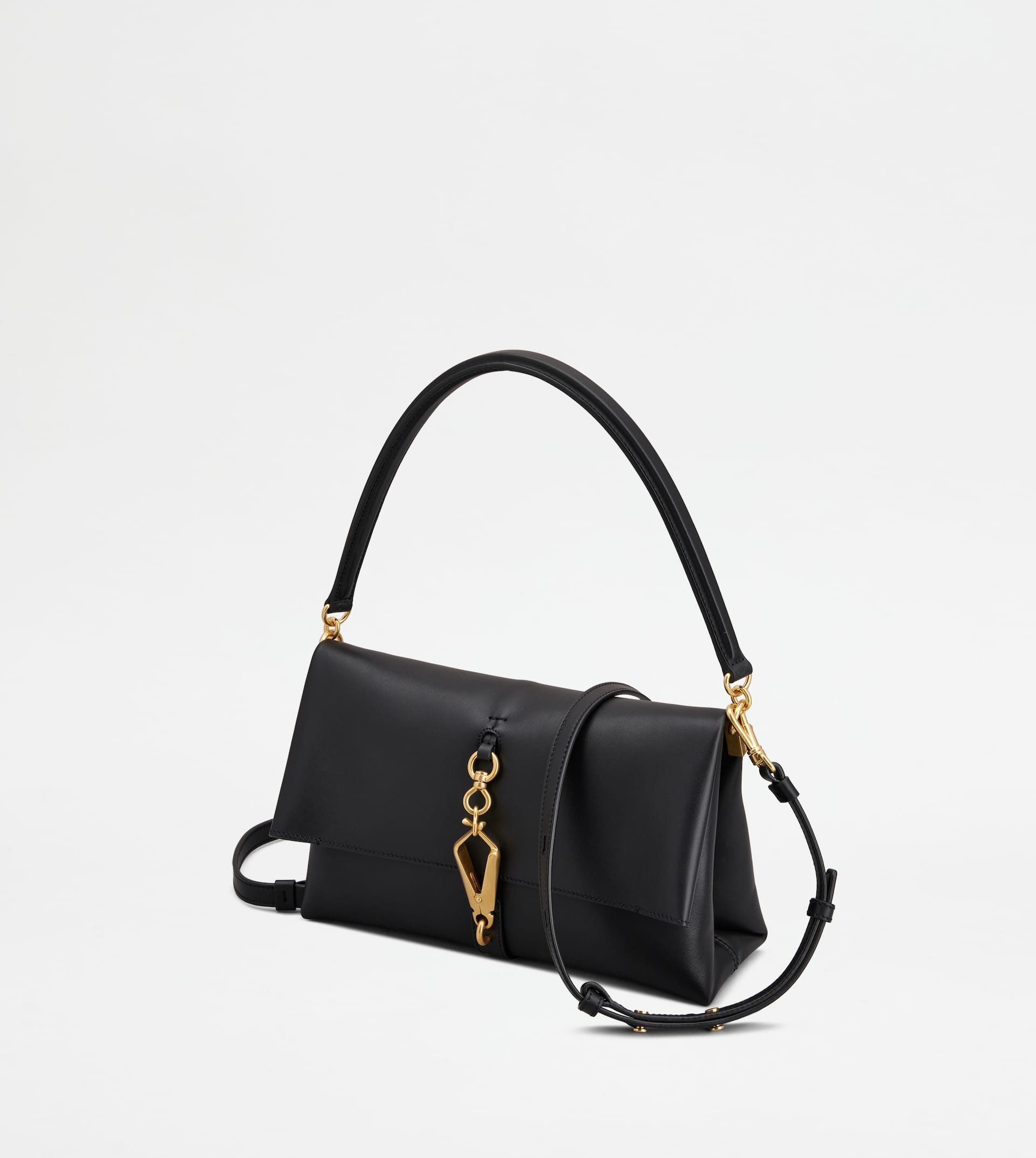 FLAP BAG IN LEATHER MINI - BLACK - 5