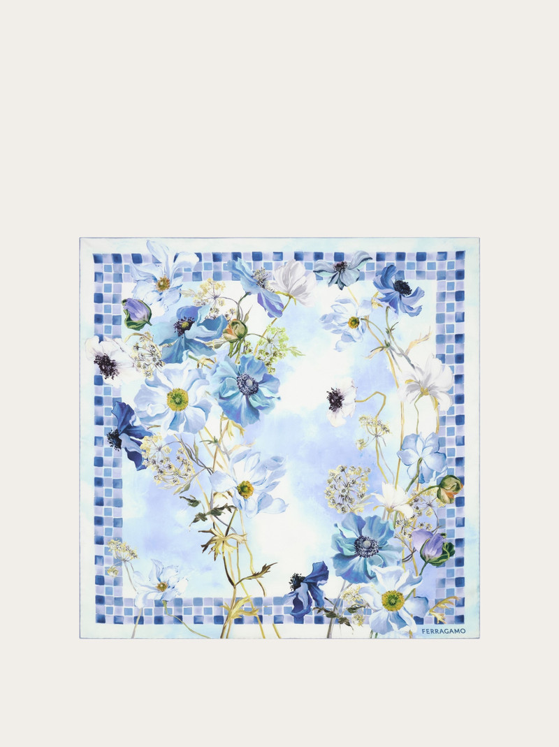 Fiori print silk scarf 1