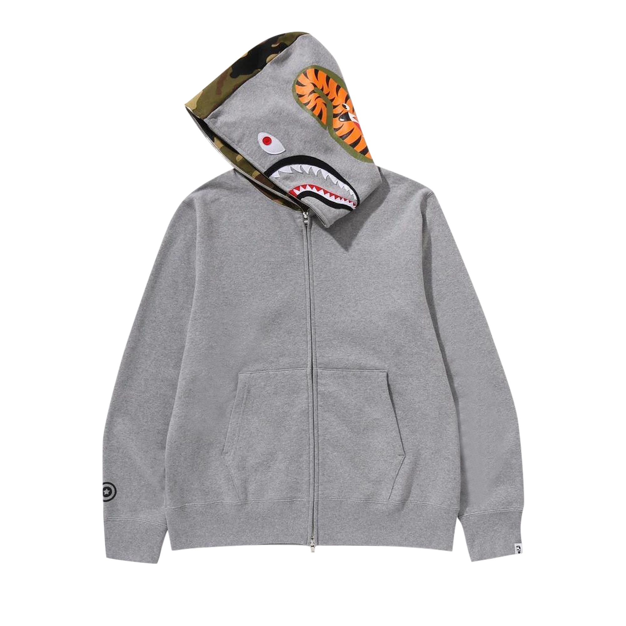 BAPE 1st Shark Full Zip Hoodie 'Grey' - 4