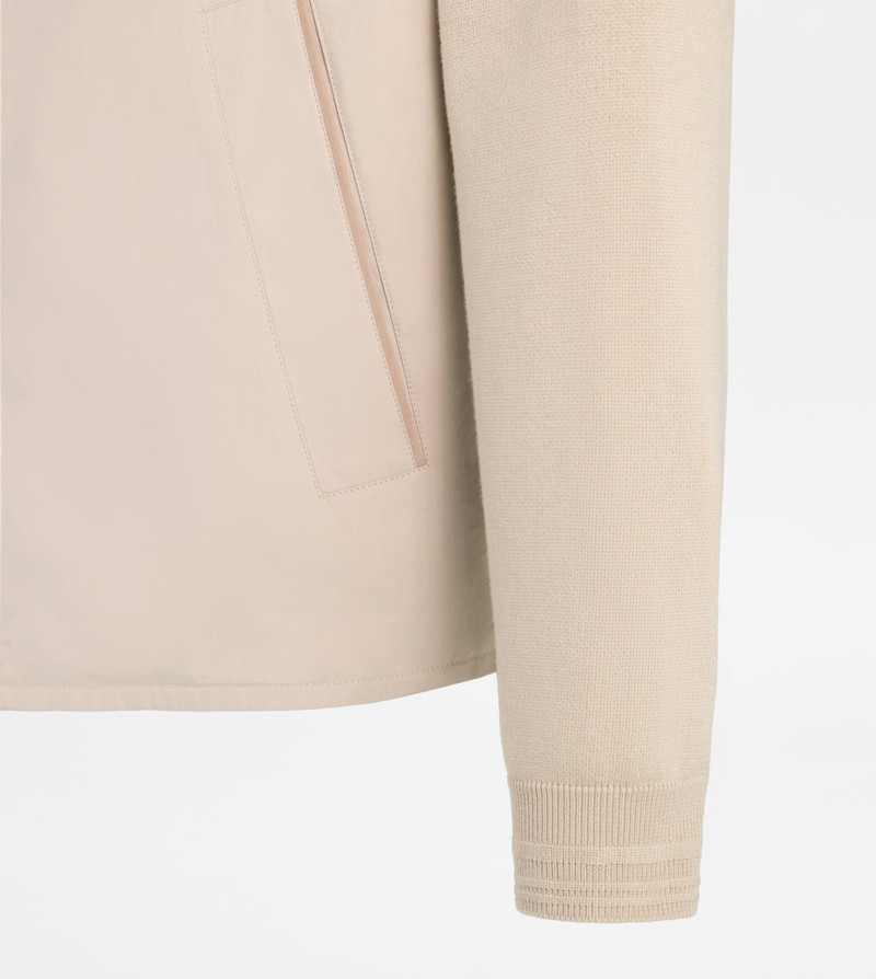 BOMBER JACKET IN TECHNICAL COTTON - BEIGE 7