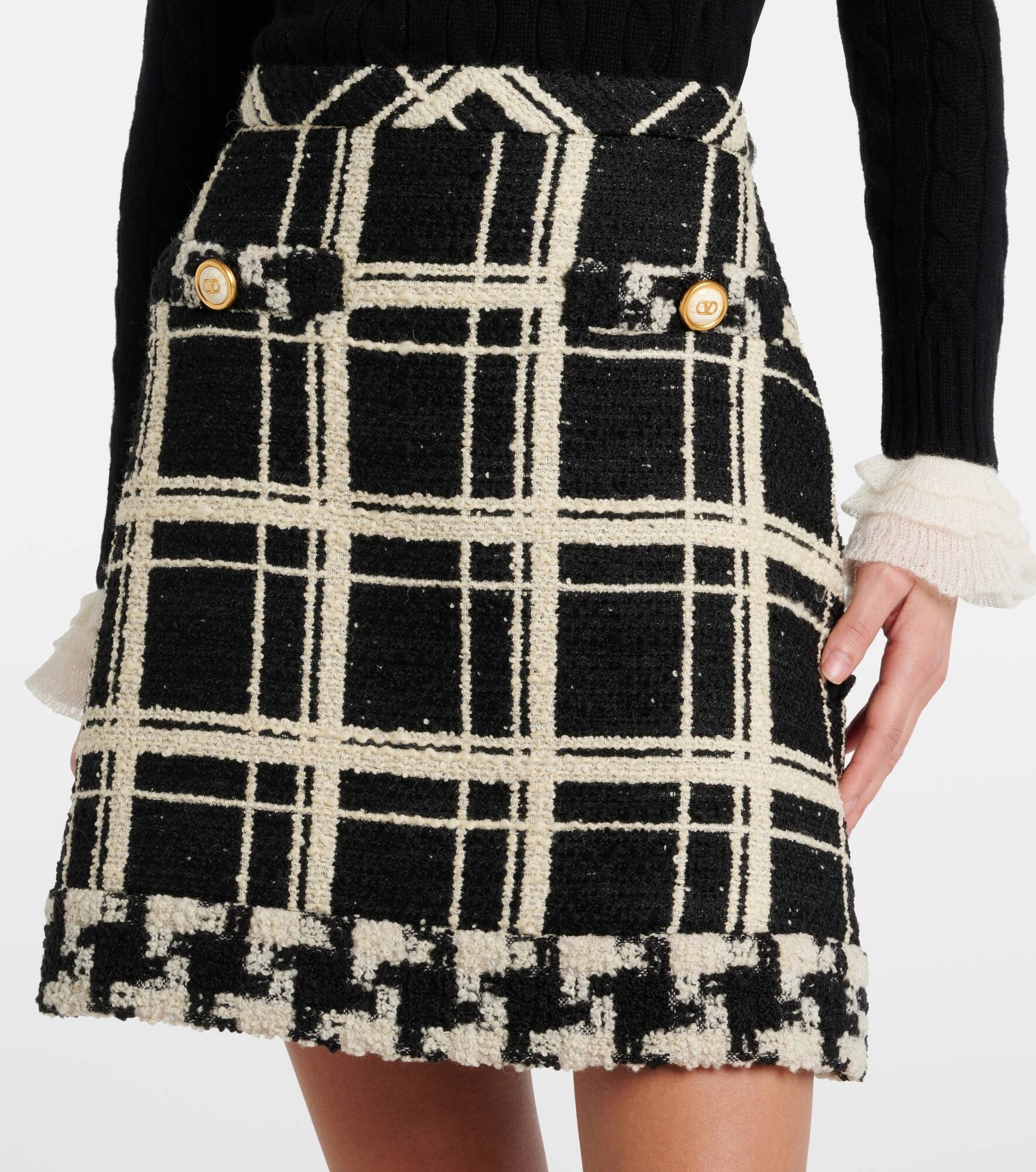 Mossi wool-blend tweed miniskirt - 4