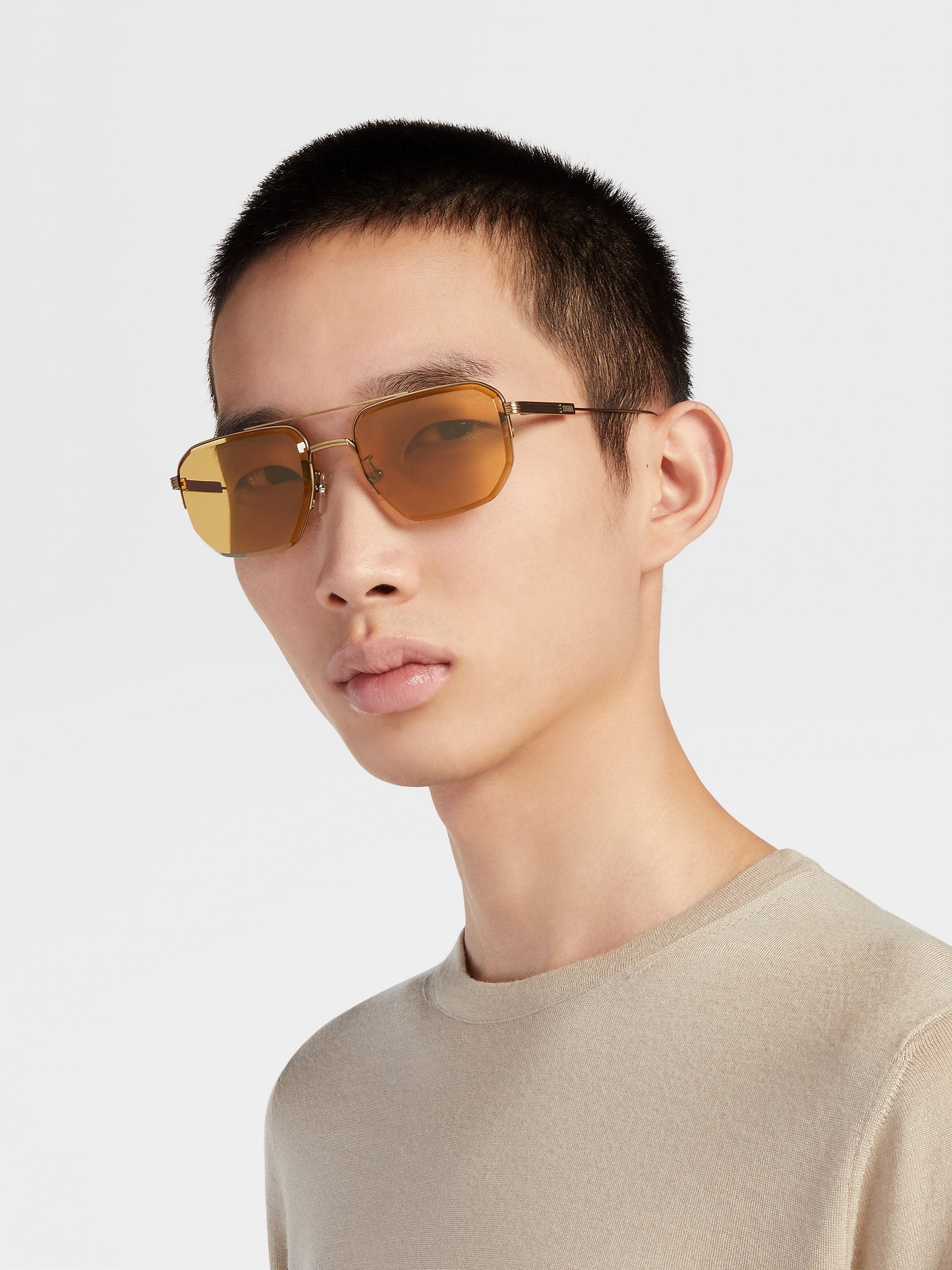 ANTIQUED BRASS METAL SUNGLASSES - 4
