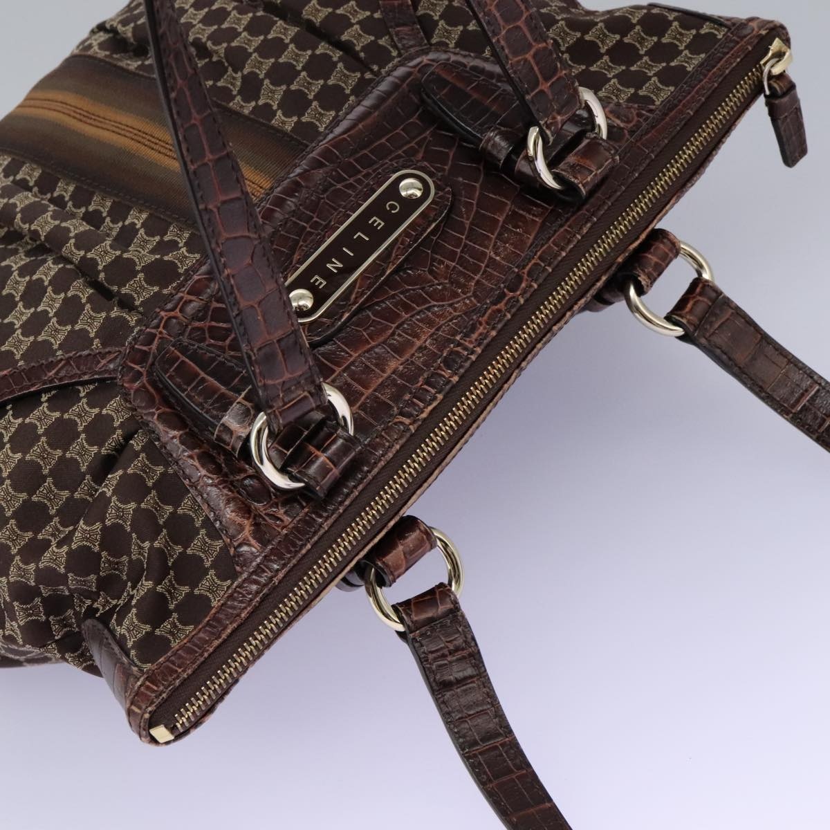 CELINE Macadam Canvas Tote Bag Brown - 6