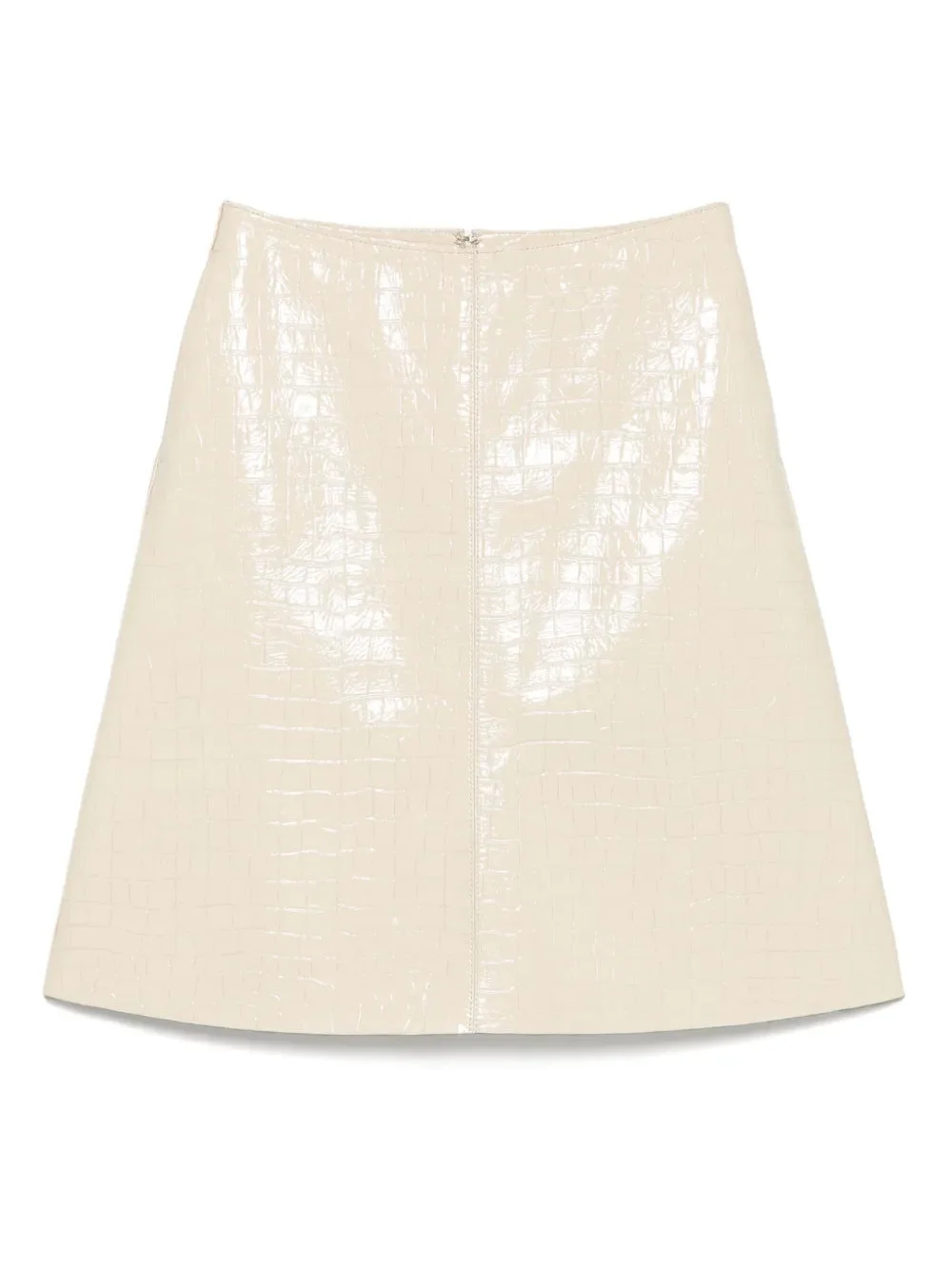 Croco-embossed Skirt in Oyster - 1