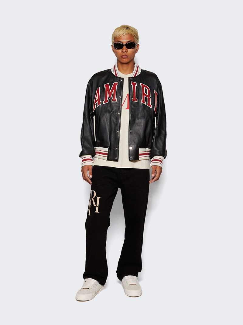 AMIRI Staggered Logo Straight Jean Black outlook