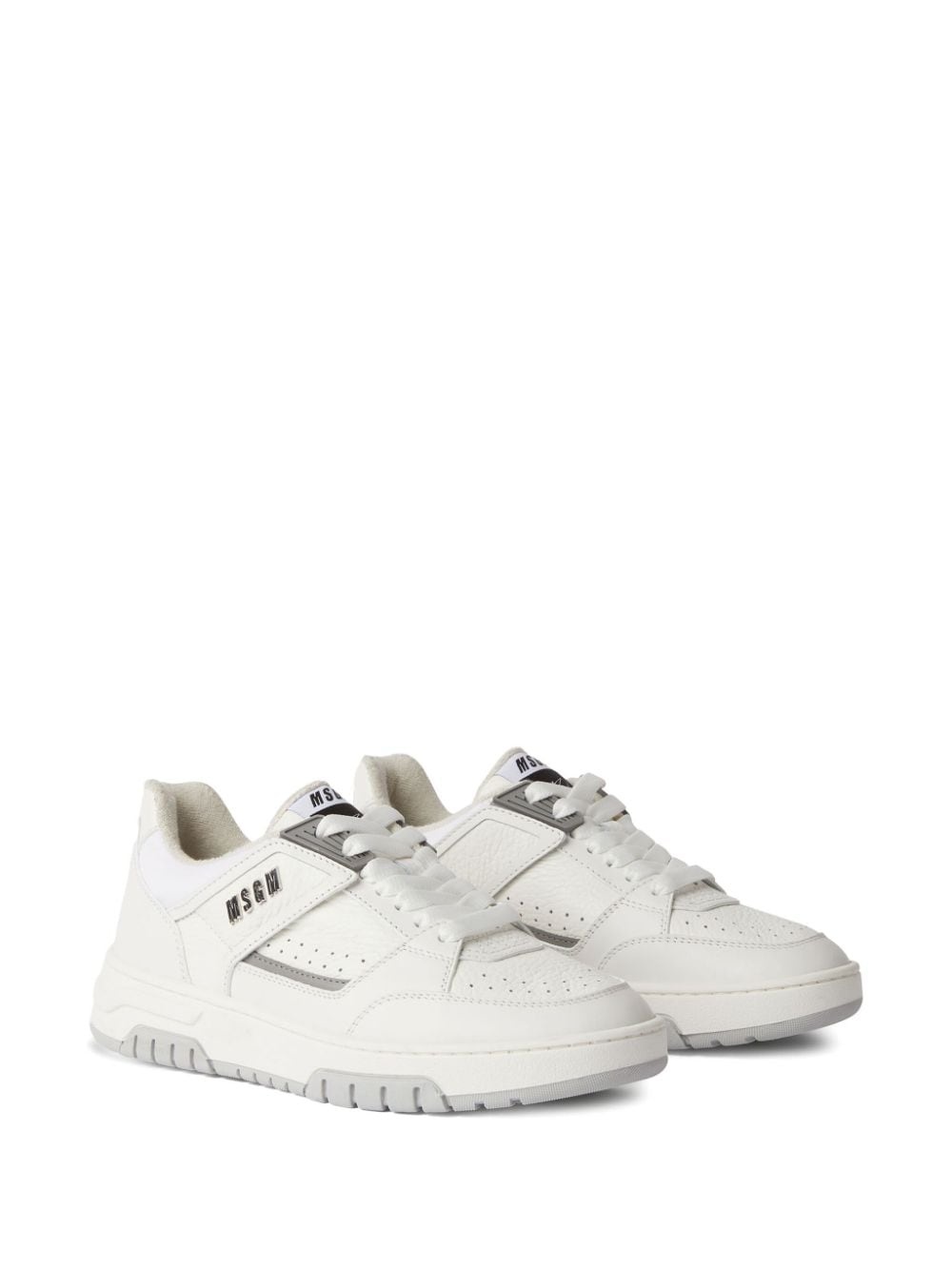 logo-debossed leather sneakers - 2