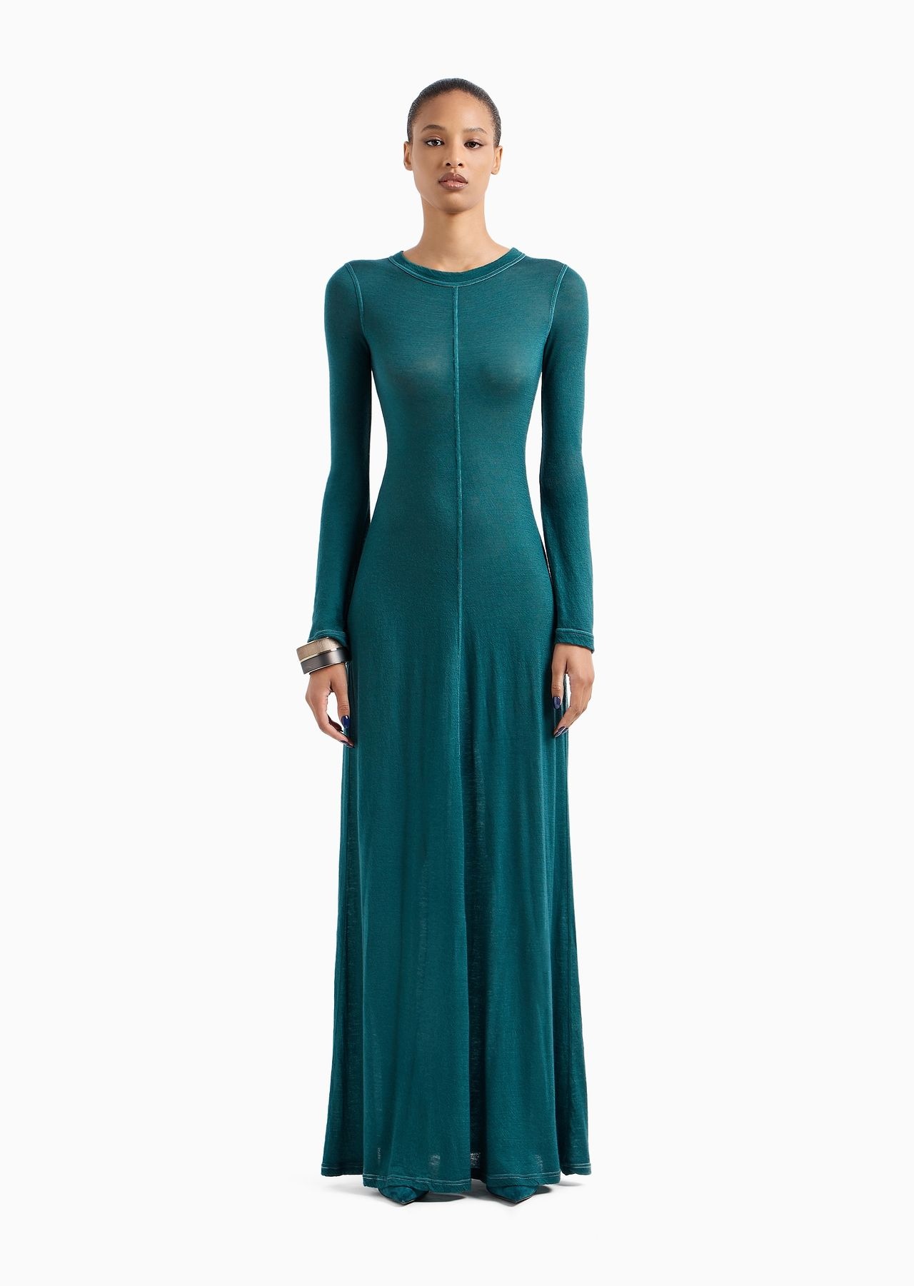 Long dress in cashmere jersey - 2