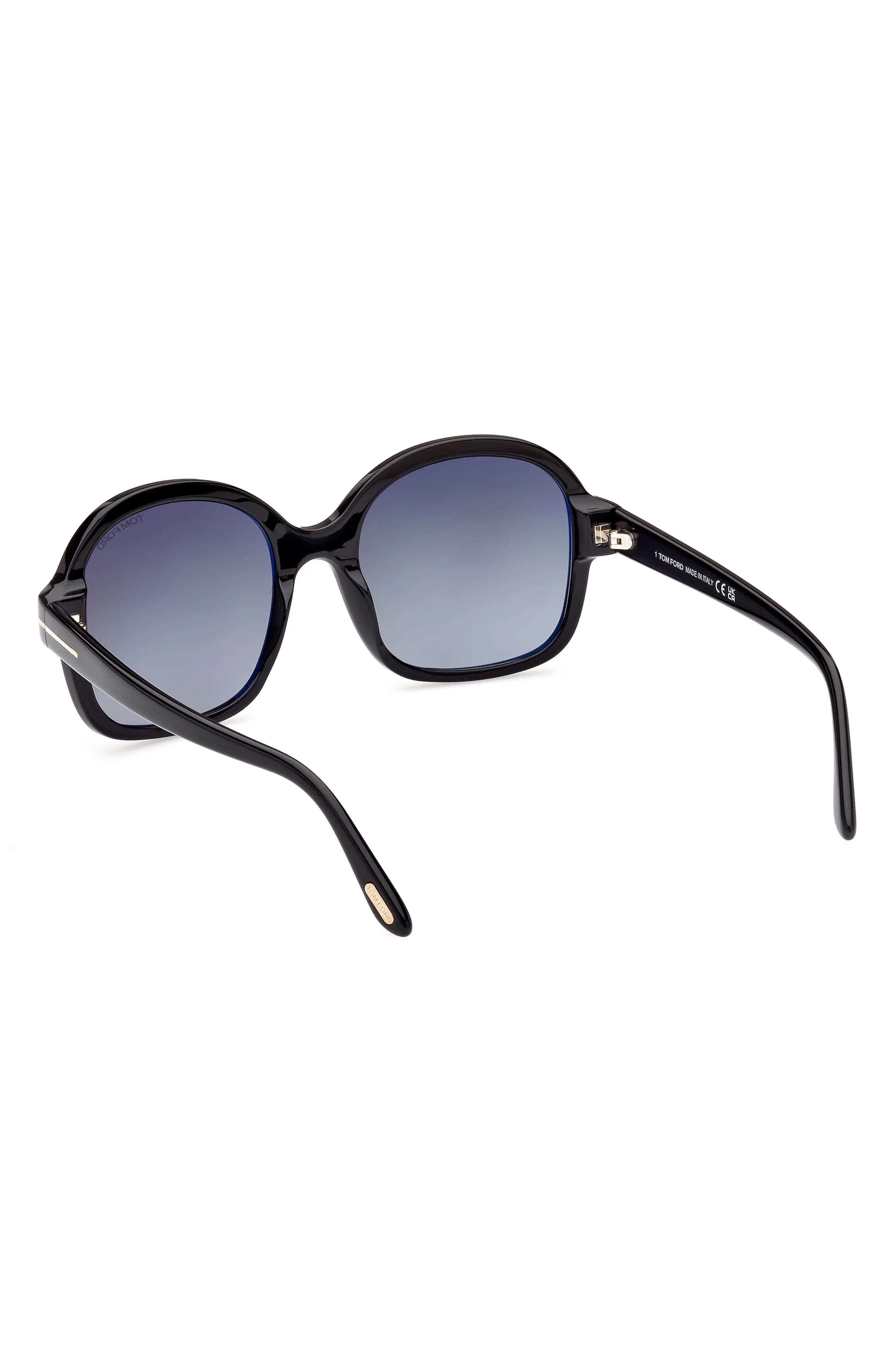 Hanley 57mm Gradient Butterfly Sunglasses in Shiny Black /Gradient Smoke - 6