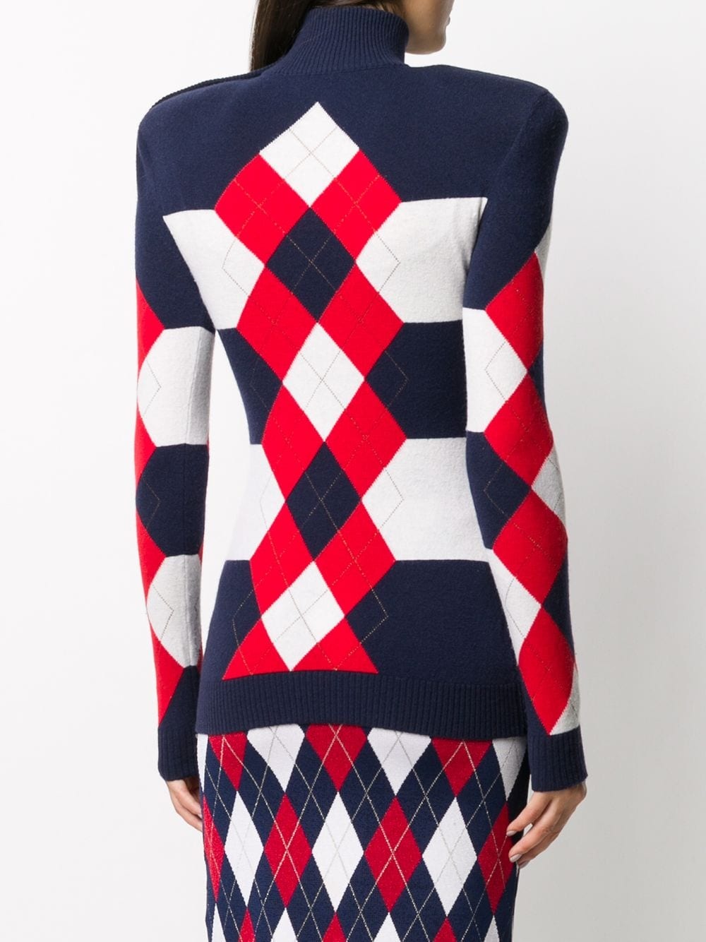 Argyle-pattern rollneck jumper - 4