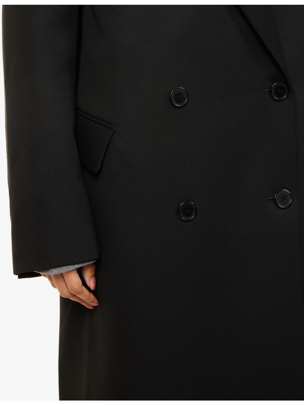 Jane Double-Breasted Woven Long Coat - 5