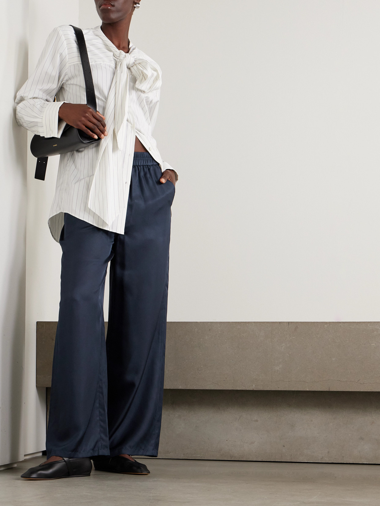 Silk-twill Wide-leg Pants - 2