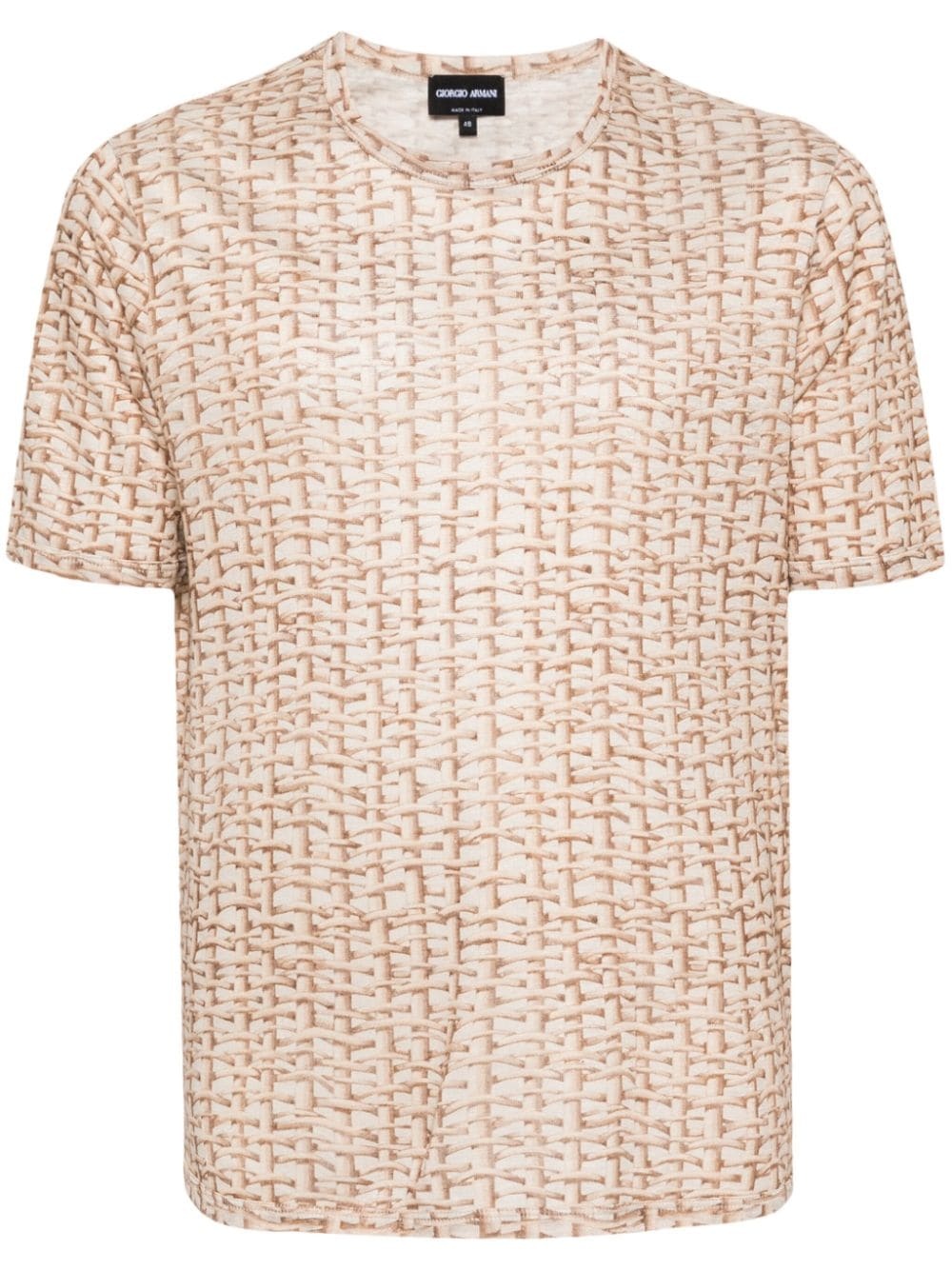 woven-print T-shirt - 1