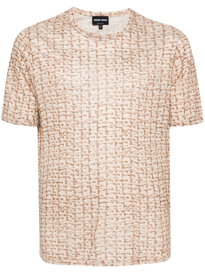 woven-print T-shirt 1