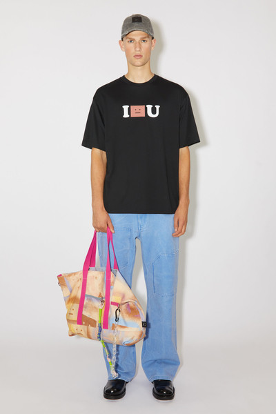 Acne Studios Face logo t-shirt - Relaxed fit - Black outlook