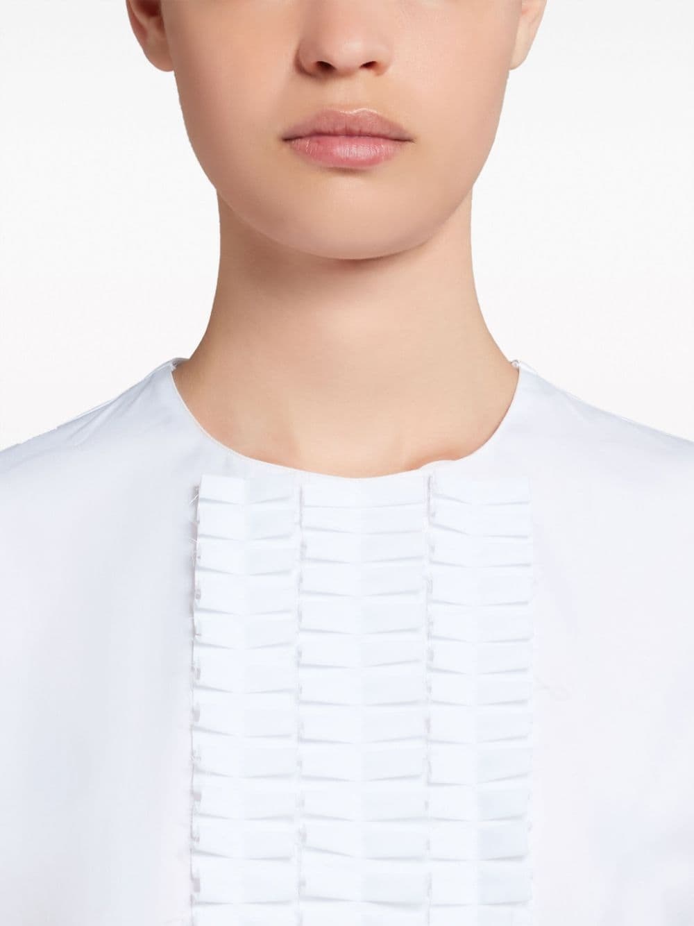 box-pleated bib poplin shirt - 5